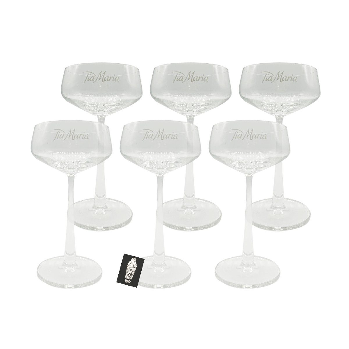 Cocktailglas Tia Maria 6 x Champangerglas Cocktailglas 6er-Set Glas mit Aufschrift