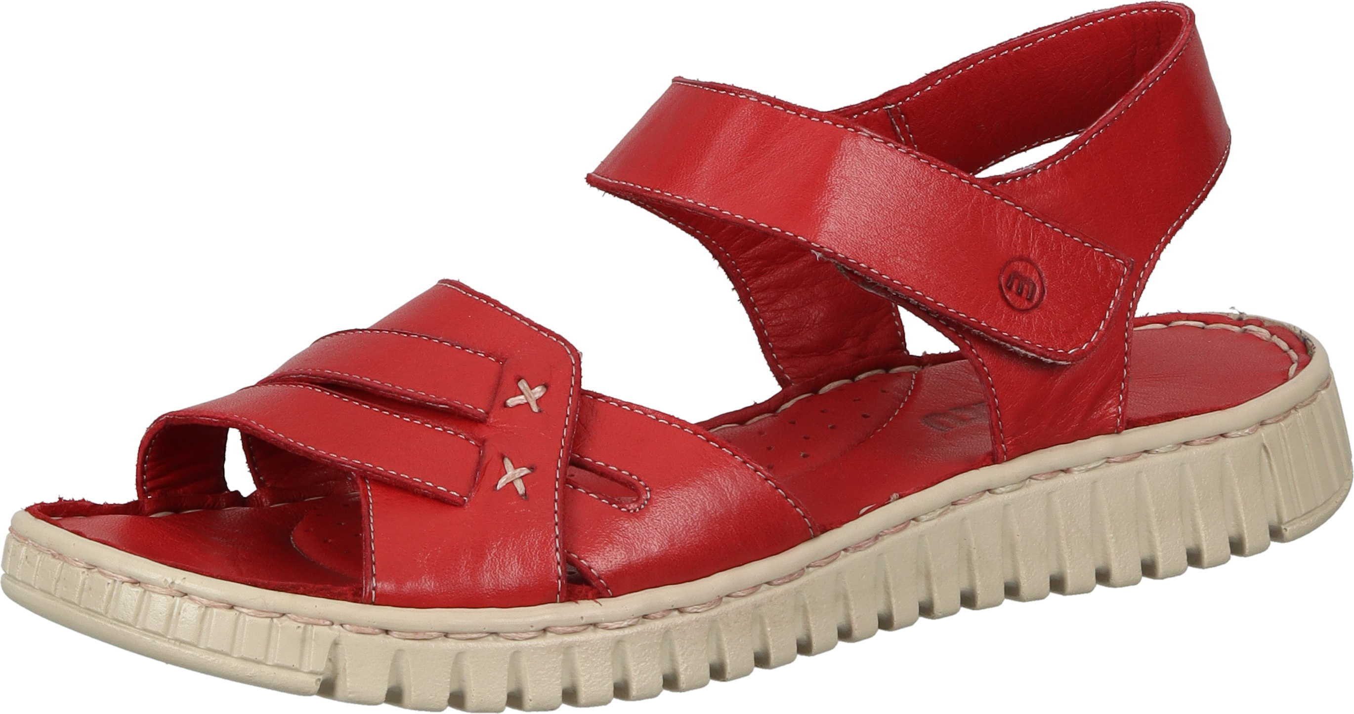 echtem Sandaletten aus Manitu Leder Sandalette rot