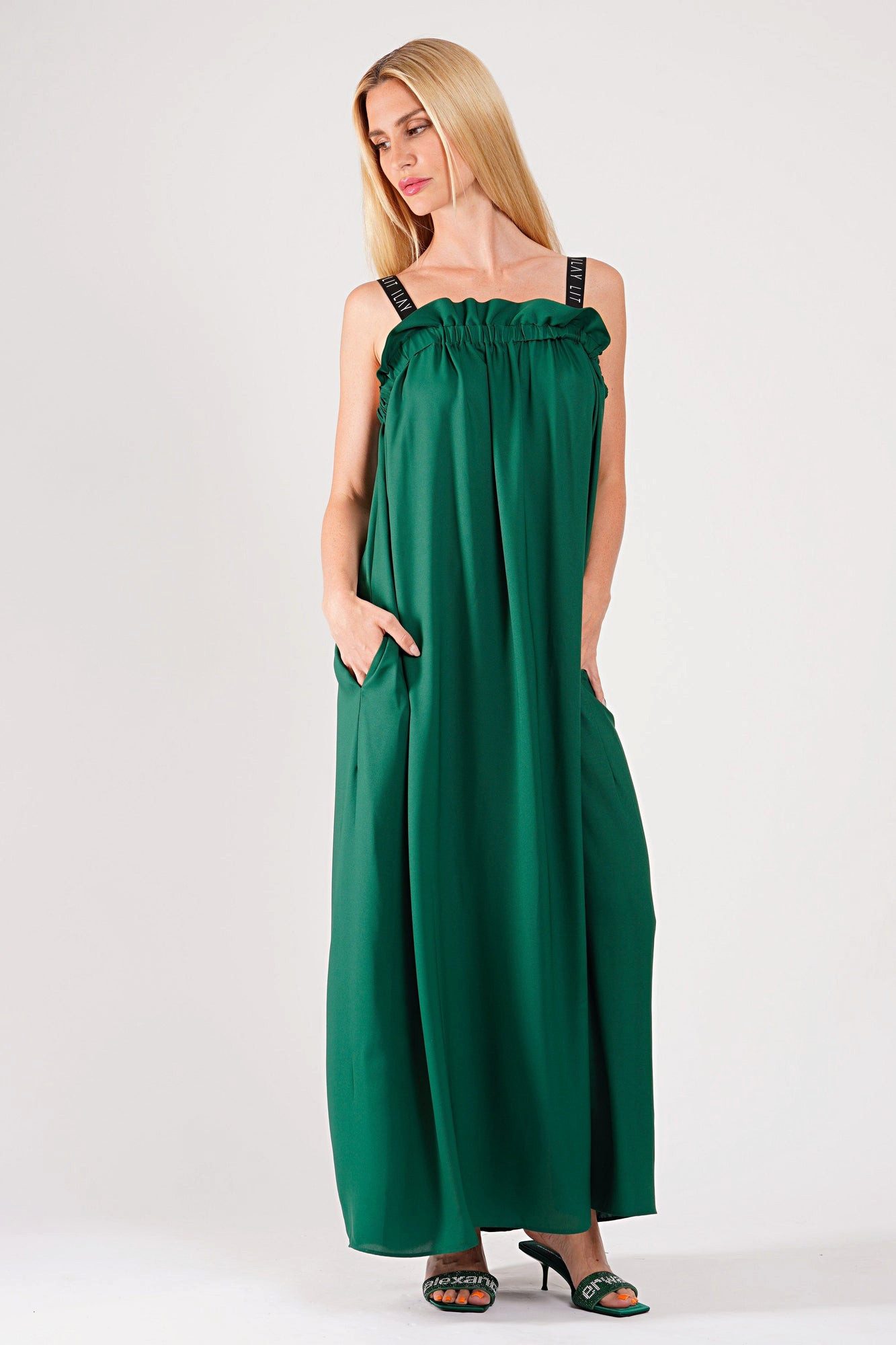 ILAY Lit Hoodie Crystal Dress Green
