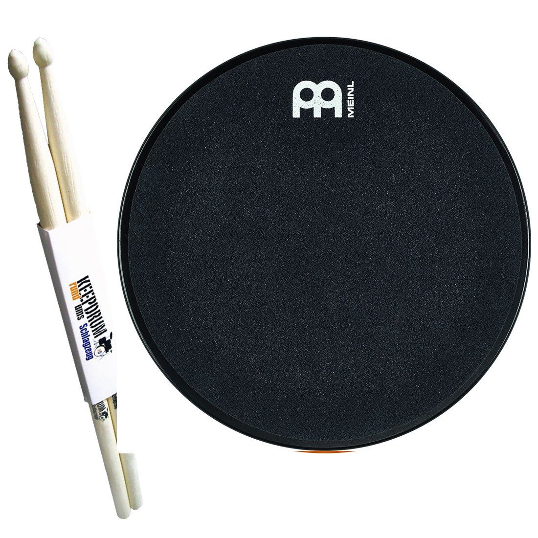 Schlagzeug Meinl MMP12BK Practice Pad 12 Zoll mit Schlagzeugstöcken