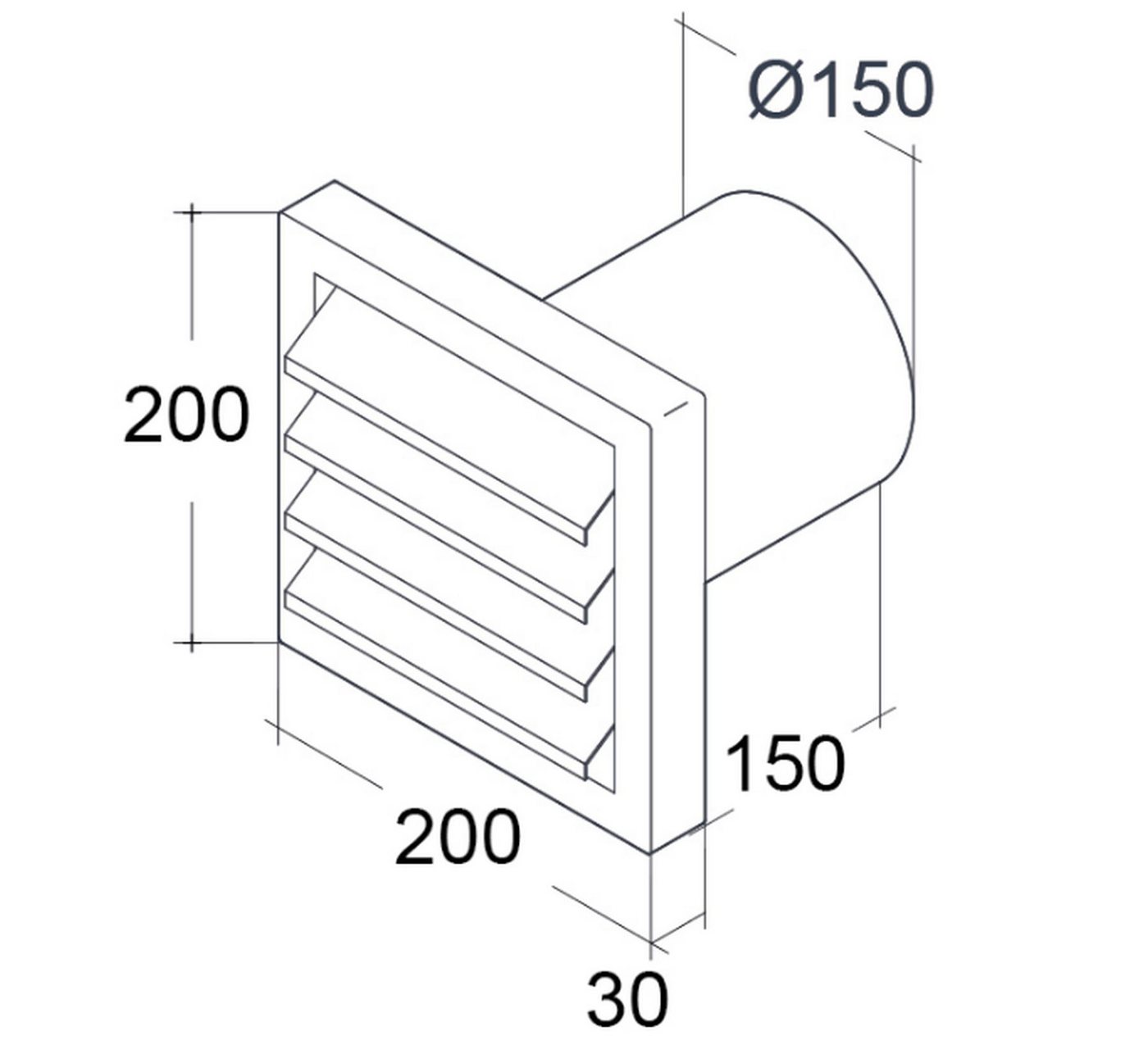 Thumbnail - livingpoint24 Montagezubehör Dunstabzugshaube Aussengitter Dunstabzug Ø 150mm, Lüftungsgitter mit Rückstauklappe