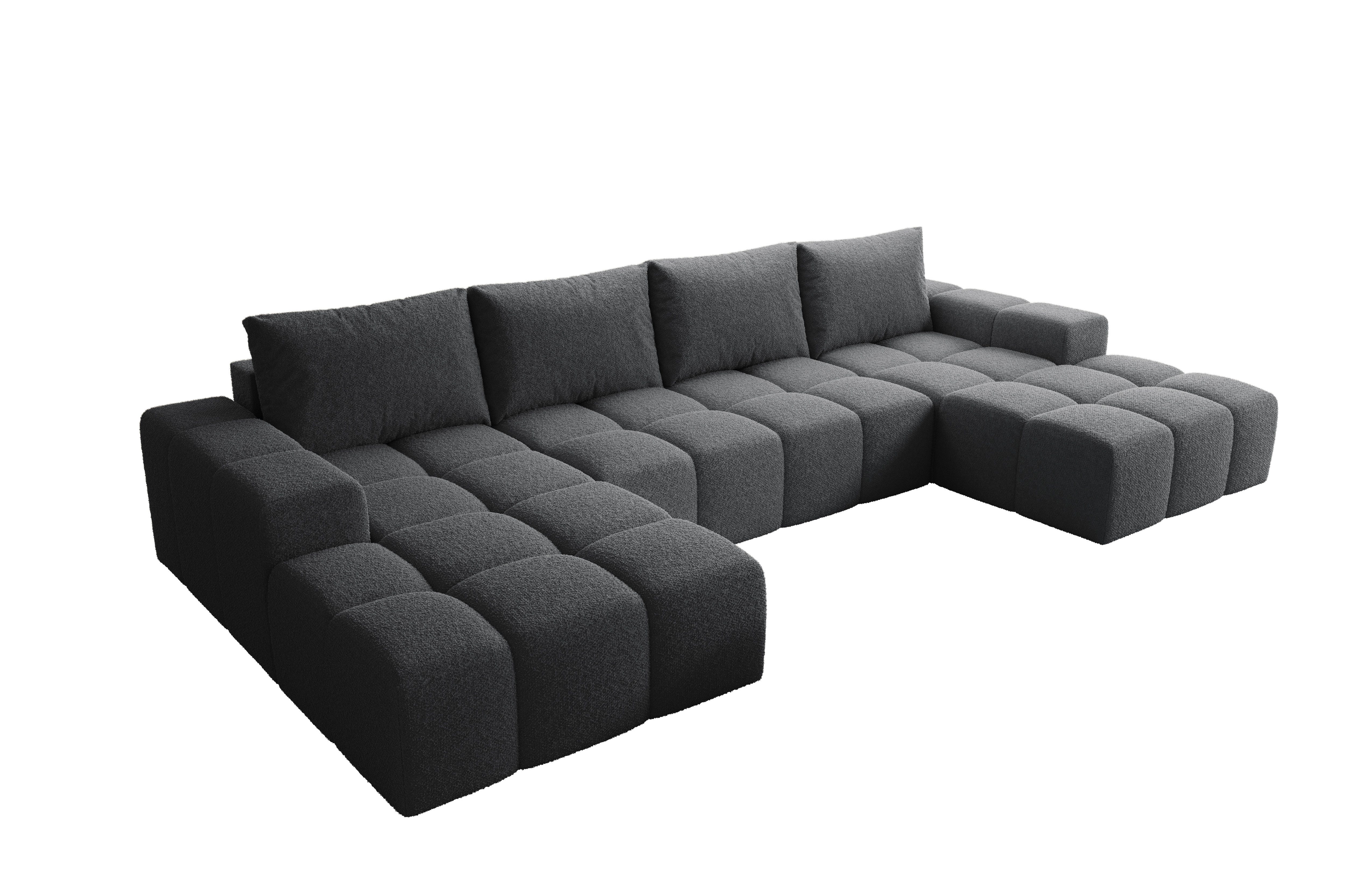 PROMETO Möbel Ecksofa Couch U-Form, Sofa U-Form Teddy-Bouclé, WebStoff -Cen günstig online kaufen
