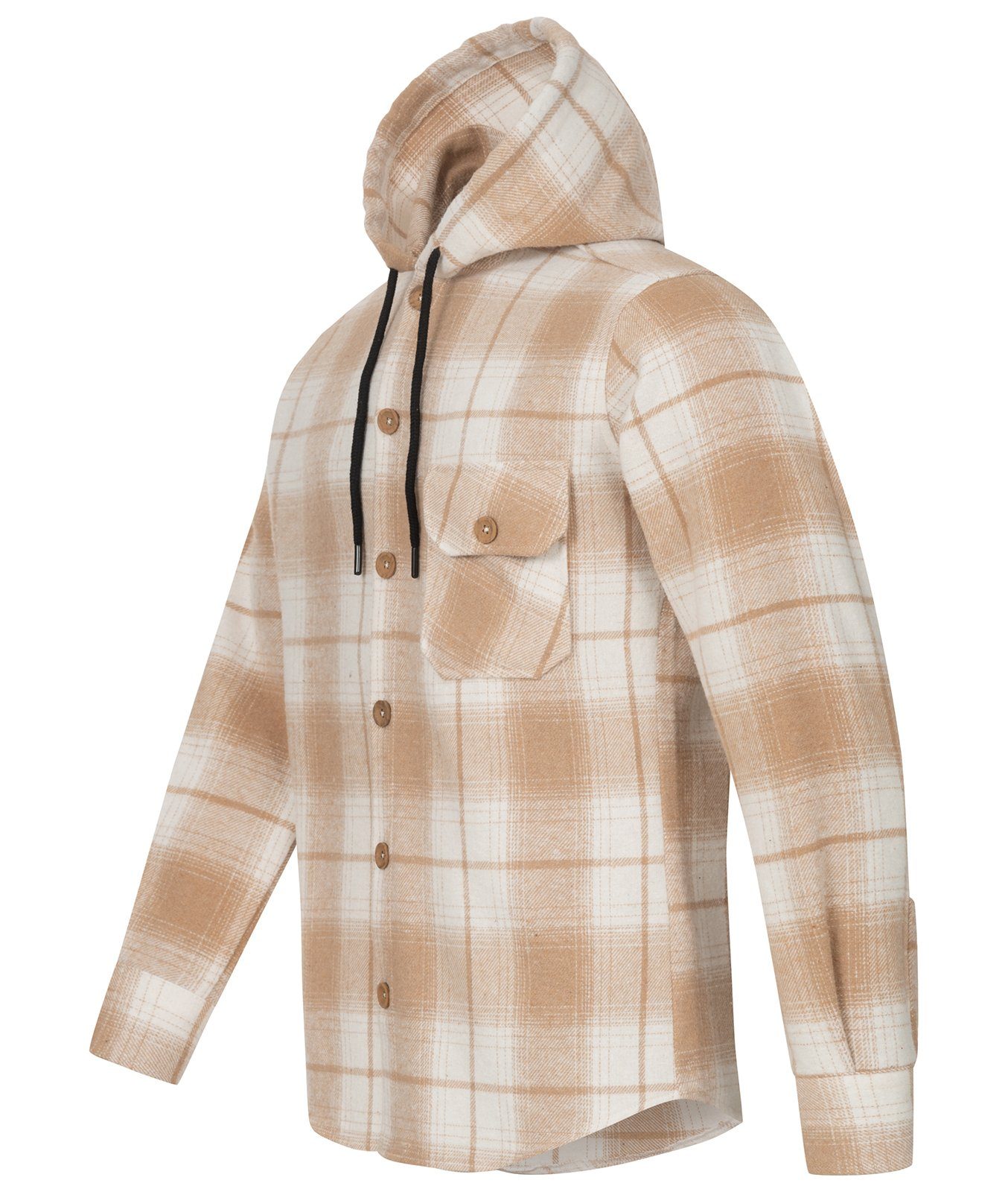 Rock Creek Flanellhemd Herren Hemd Flanellhemd mit Kapuze H-326