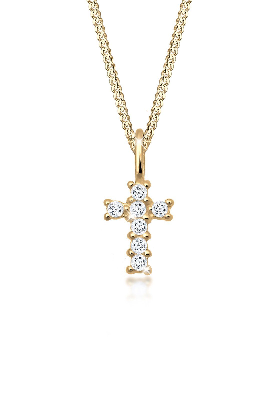 Kette mit Anhänger Kreuz Religion Glaube Symbol Topas 585 Gelbgold