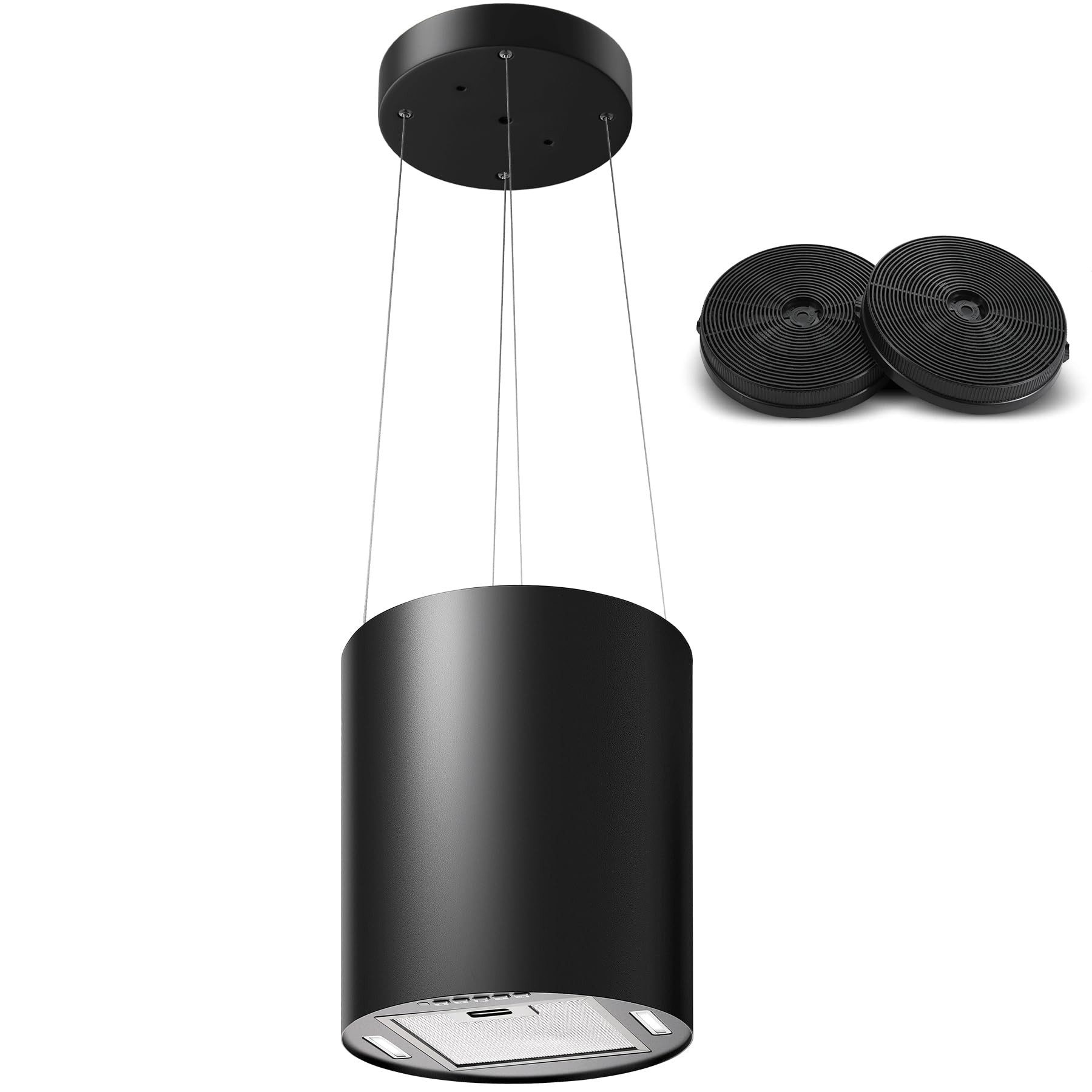 SNDOAS Inselhaube Dunstabzugshaube Umluft 35cm mit 700 m³/h Starker Saugleistung Dunstabzugshaube Umluft 35cm mit 700 m³/h Starker Saugleistung, Aktivkohlefilter, 3 Leistungsstufen, LED, 55dB leise, Energieklasse A+