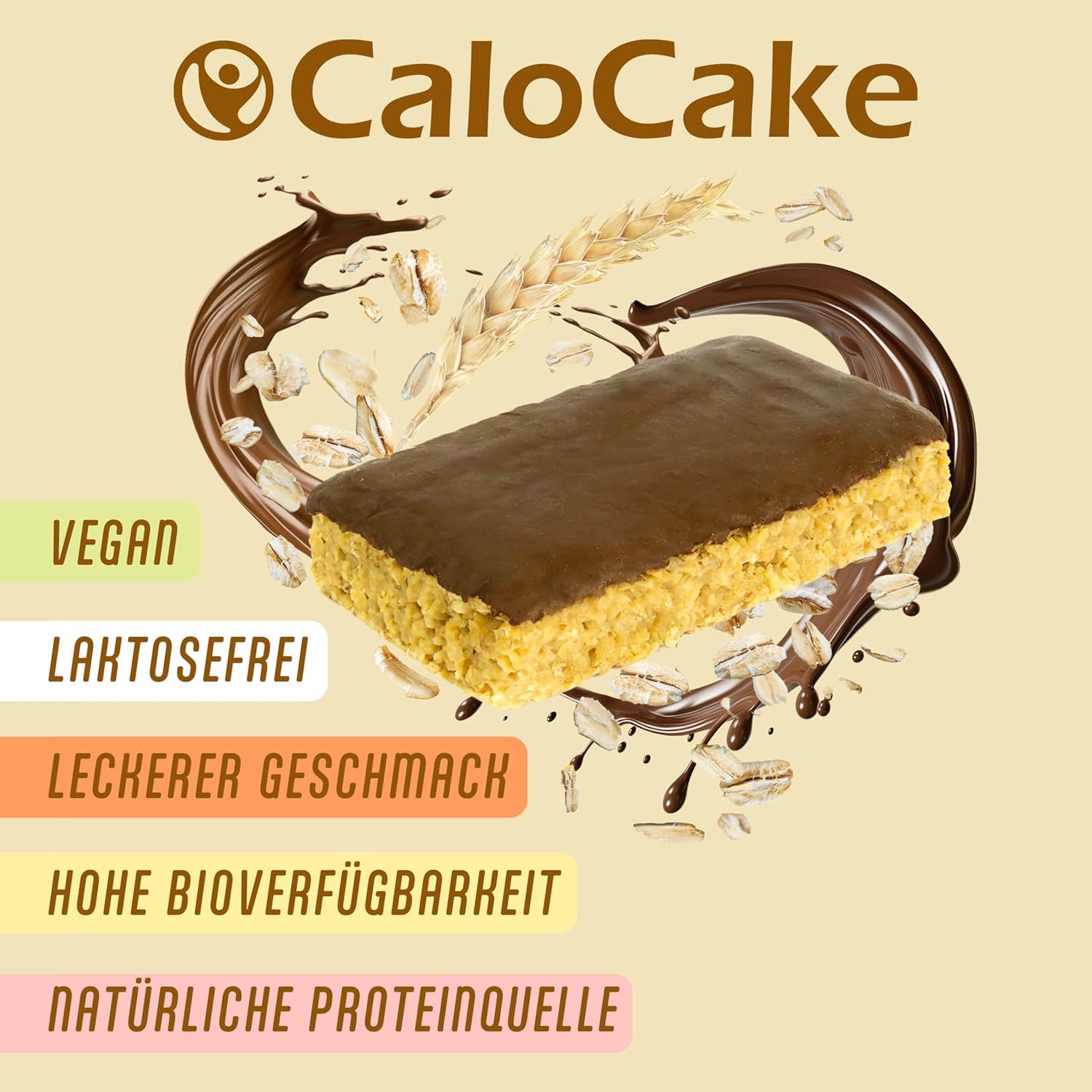 CaloVital Energieriegel CaloCake Protein & 592 Kalorien für Gewichtszunahme Riegel, 3000 g