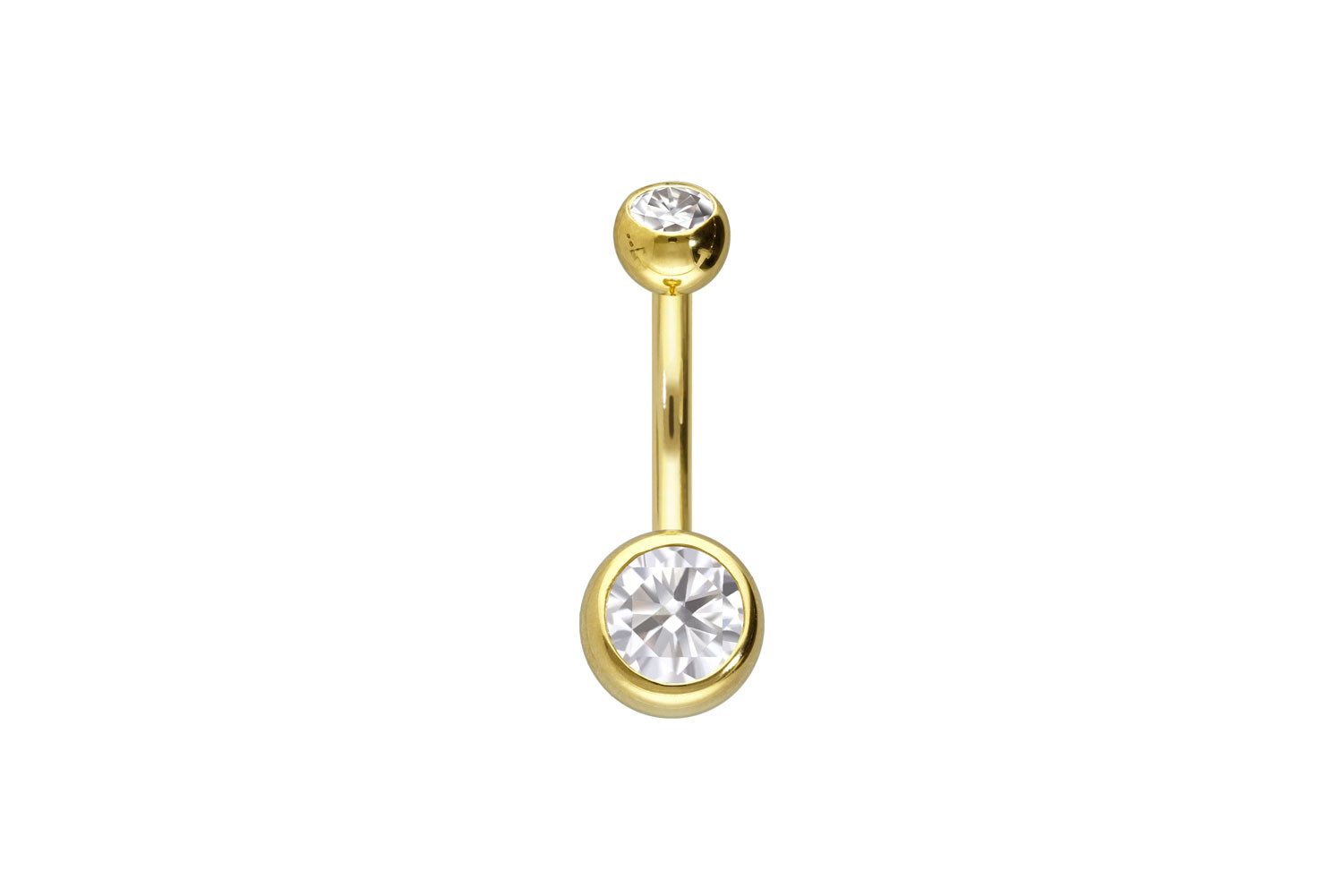 PIERCINGLINE Bauchnabelpiercing 14/18 Karat Gold Bananabell 2 MOISSANITE (Bananabells, 1-tlg)