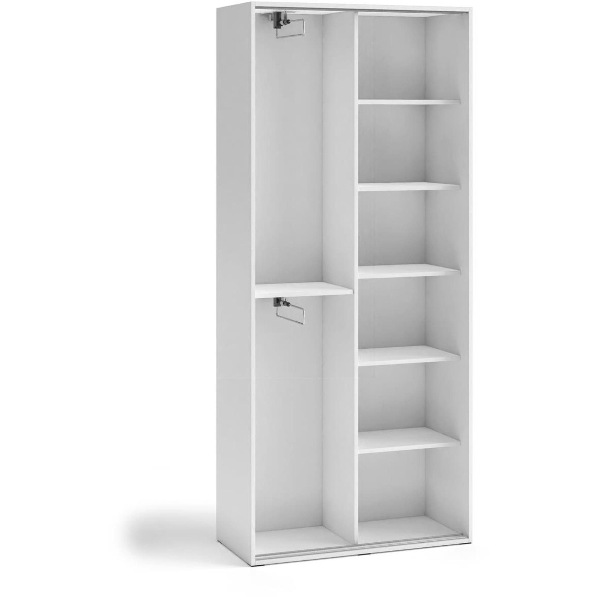 Beautysofa Garderobenschrank mit Spiegel LANO (modern / loft Stil) Kleiderschrank mit Türen