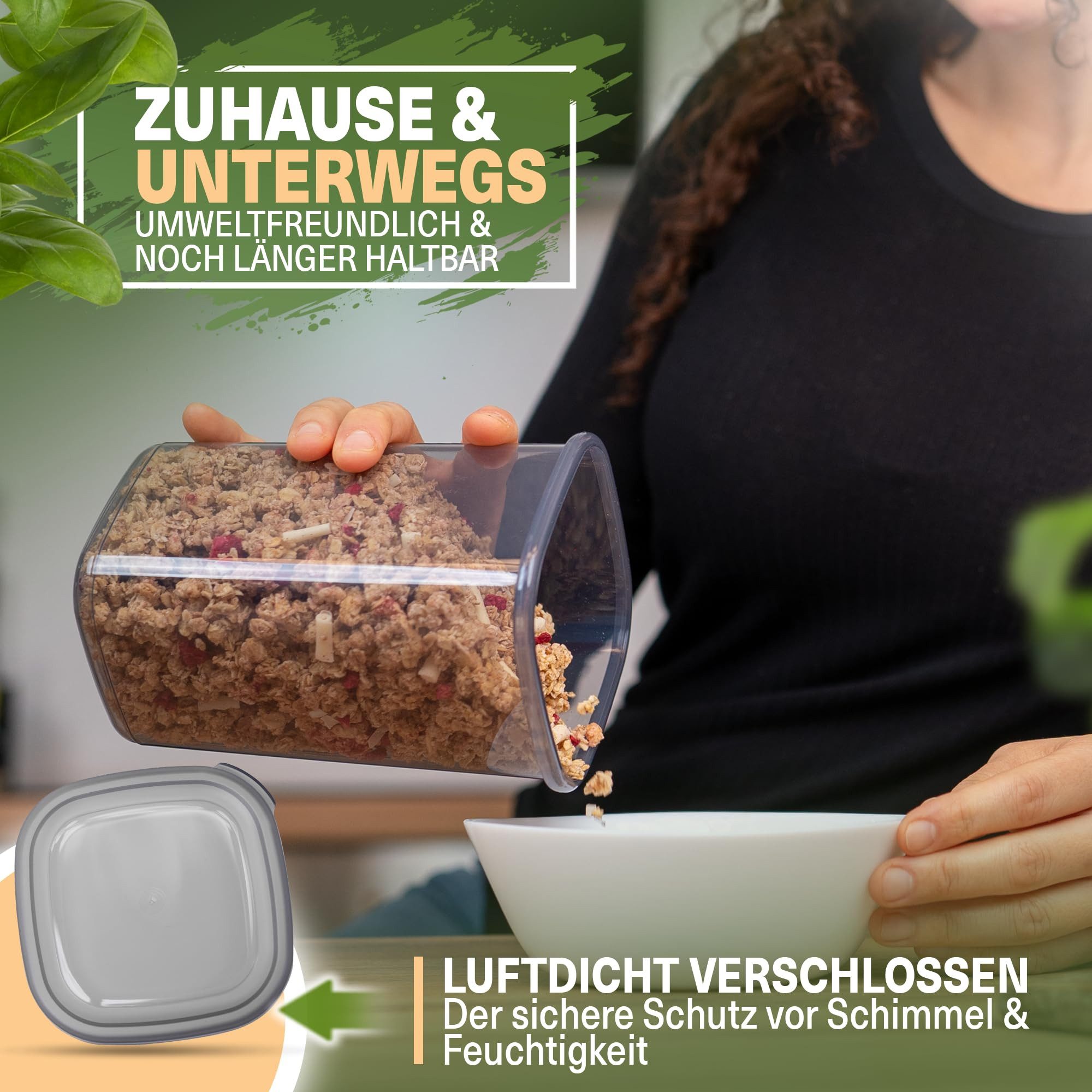 Viwares Vorratsdose Vorratsdosen Mix Eckig - SERIE PEGGY, Polypropylen, (Mix Eckig, 36-tlg., Set) – Bild 5 von 5
