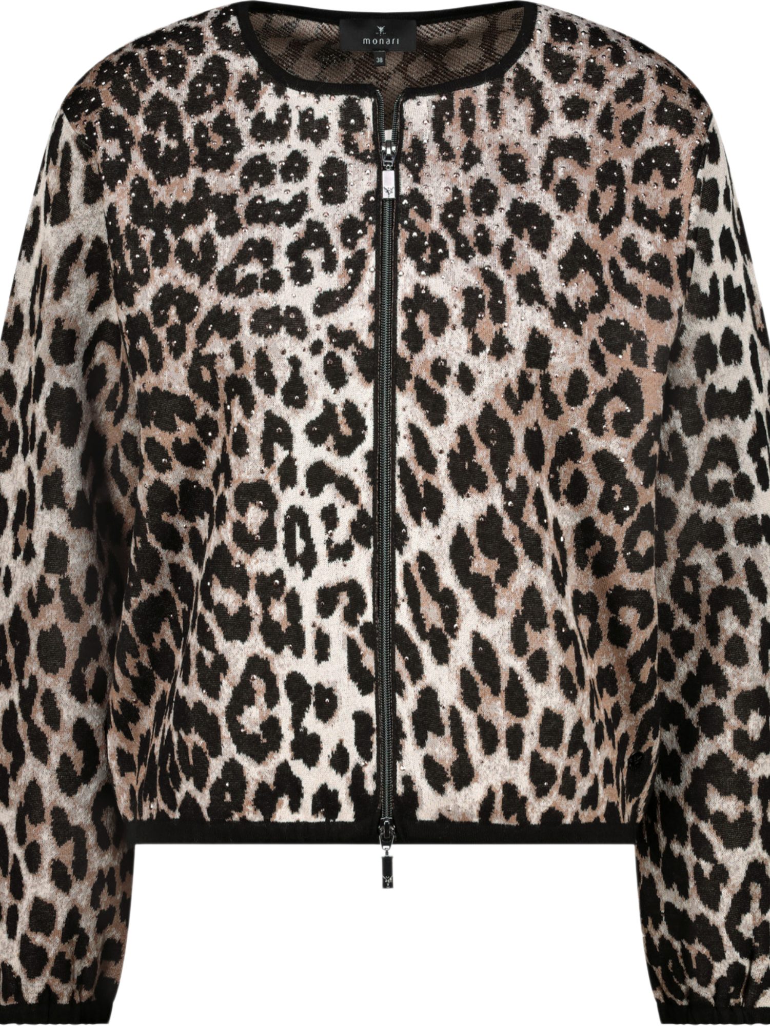 Monari Strickjacke bunt,Casual,Viskose,Allover-Print,Rundhals,Lang,Regular Fit
