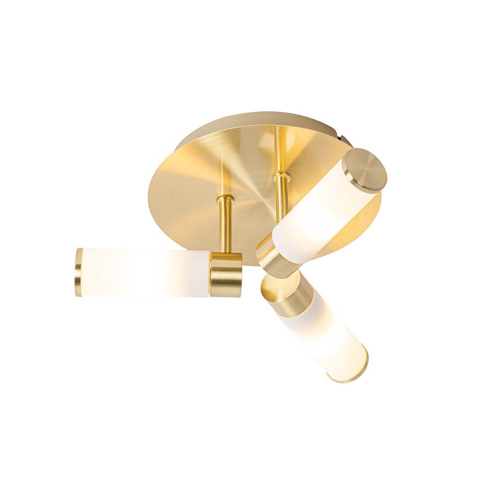 Qazqa Deckenleuchte Bath, ohne Leuchtmittel, Warmweiß, QAZQA Deckenleuchte, g9, Gold, Stahl, Modern