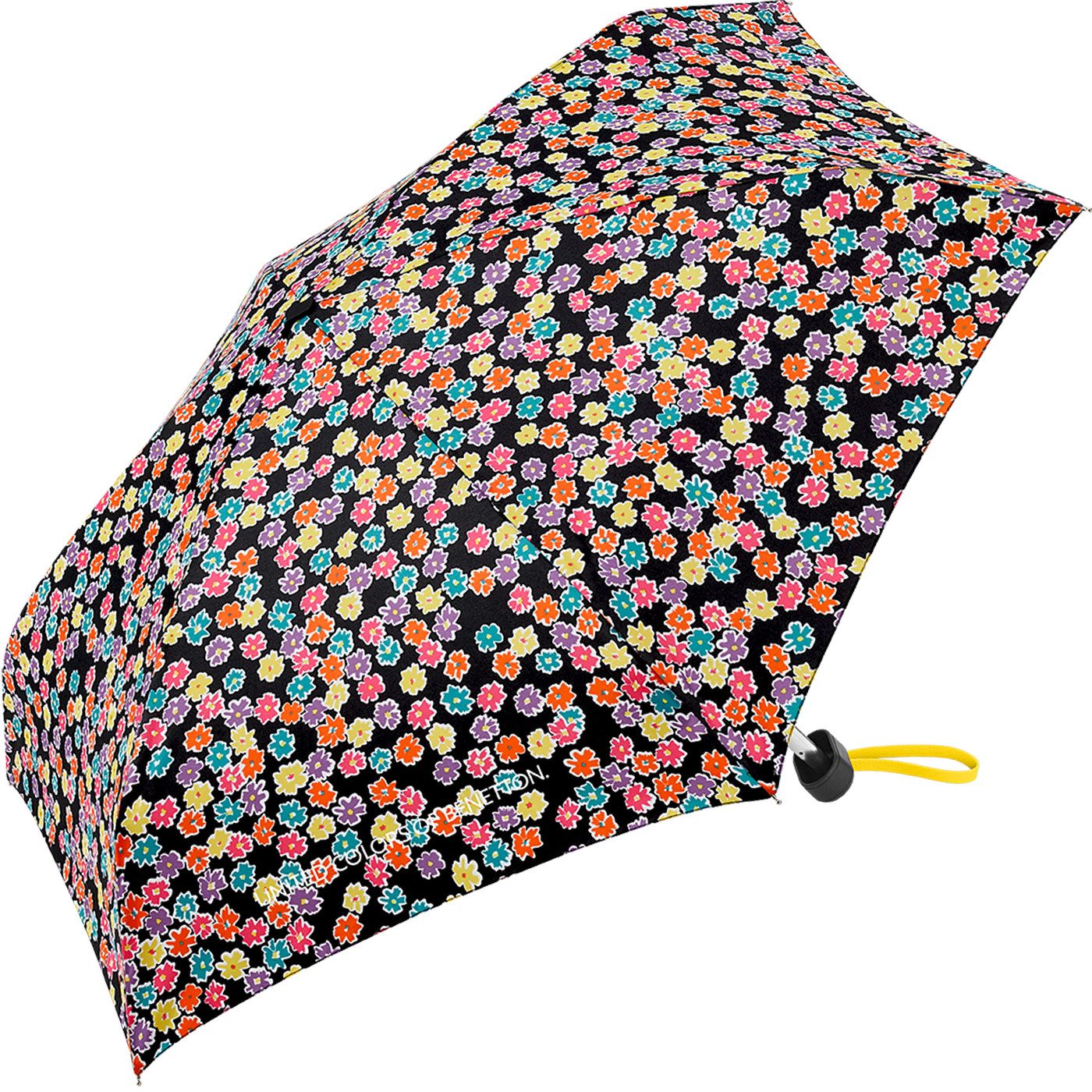 United Colors of Benetton Taschenregenschirm für Damen mit Handöffner Ultra Mini Flat FS 2026, modernes Design, klein, leicht und stabil