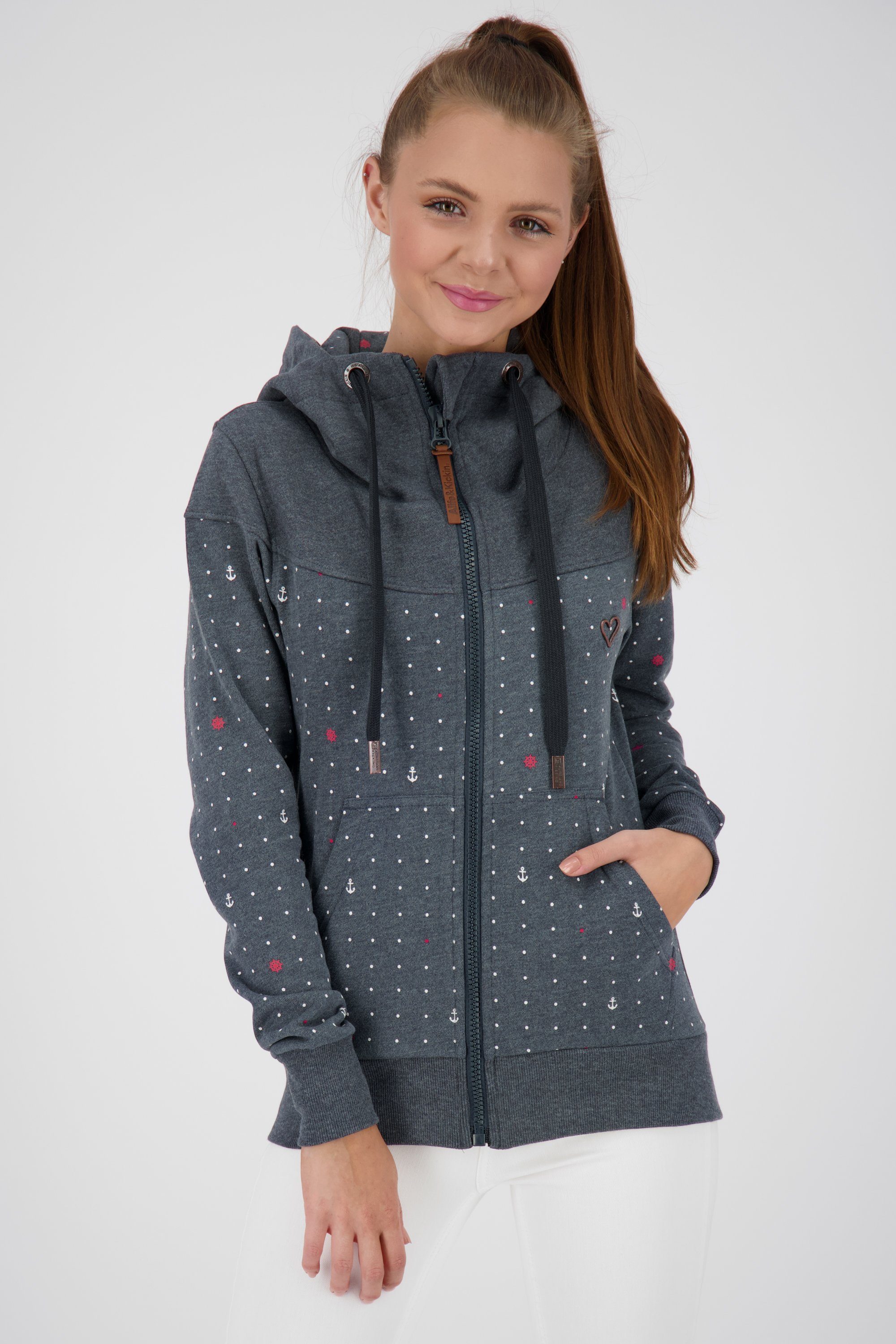 marine Kapuzensweatjacke PalinaAK Sweatjacke Kapuzensweatjacke, Kickin B Damen Alife & Sweatjacket