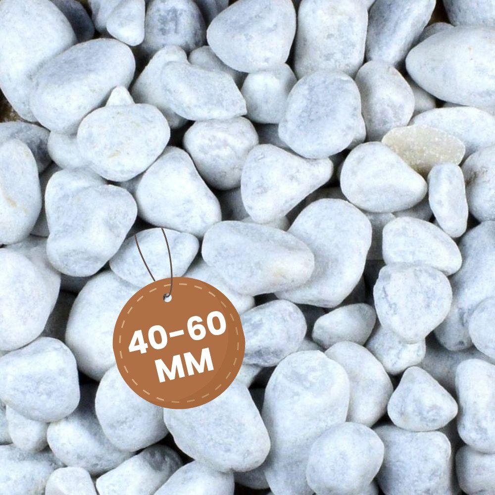 GarPet Kieselsteine Kieselsteine Garten Zierkies Weiß 25 kg Aquarium Kies Carrara Marmor