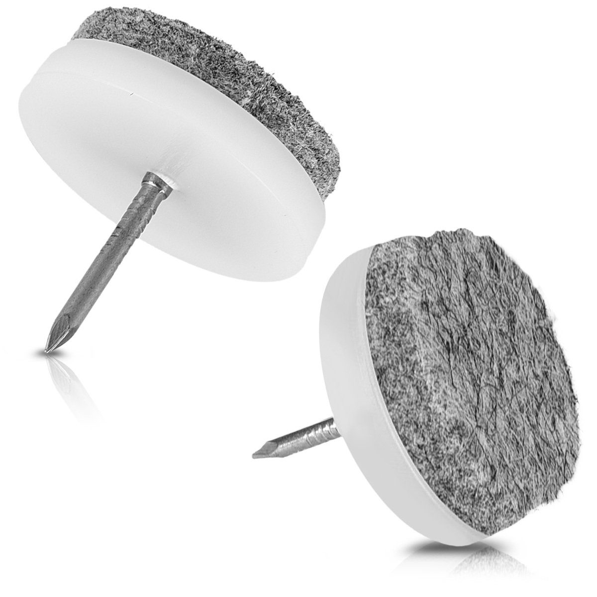 Möbelfuß 20x Filzgleiter mit Nagel - 24mm rund - Bodenschutz für Möbel