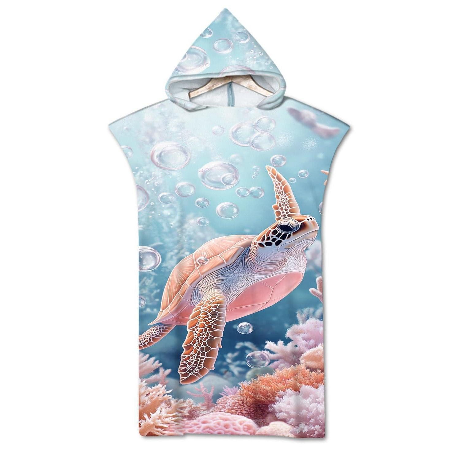 LuxusKollektion Poncho Surf Poncho Mikrofaser 75x110cm Pink (1-St)