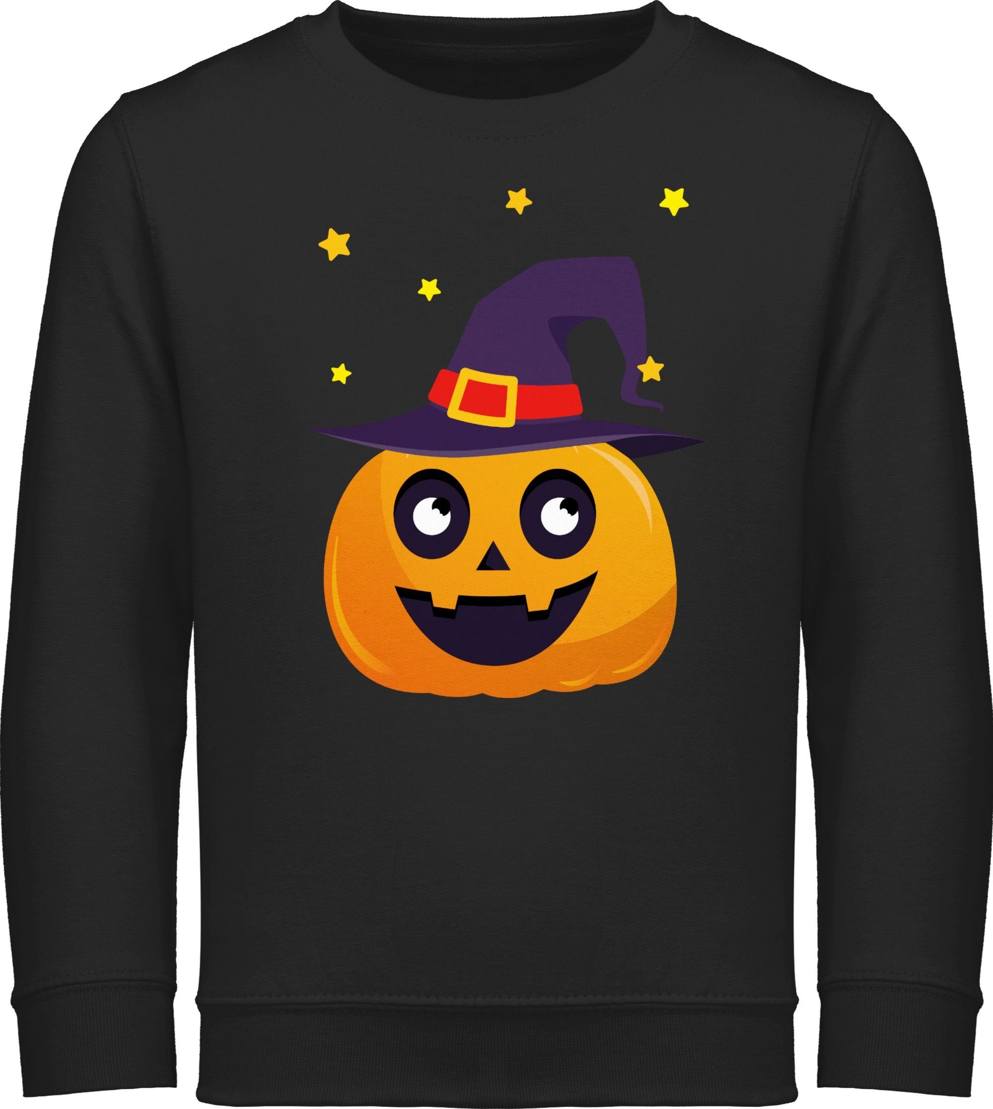 Shirtracer Sweatshirt Süßer Kürbis Niedlich 3 Kostüme Halloween Kinder Schwarz für Pumpkin