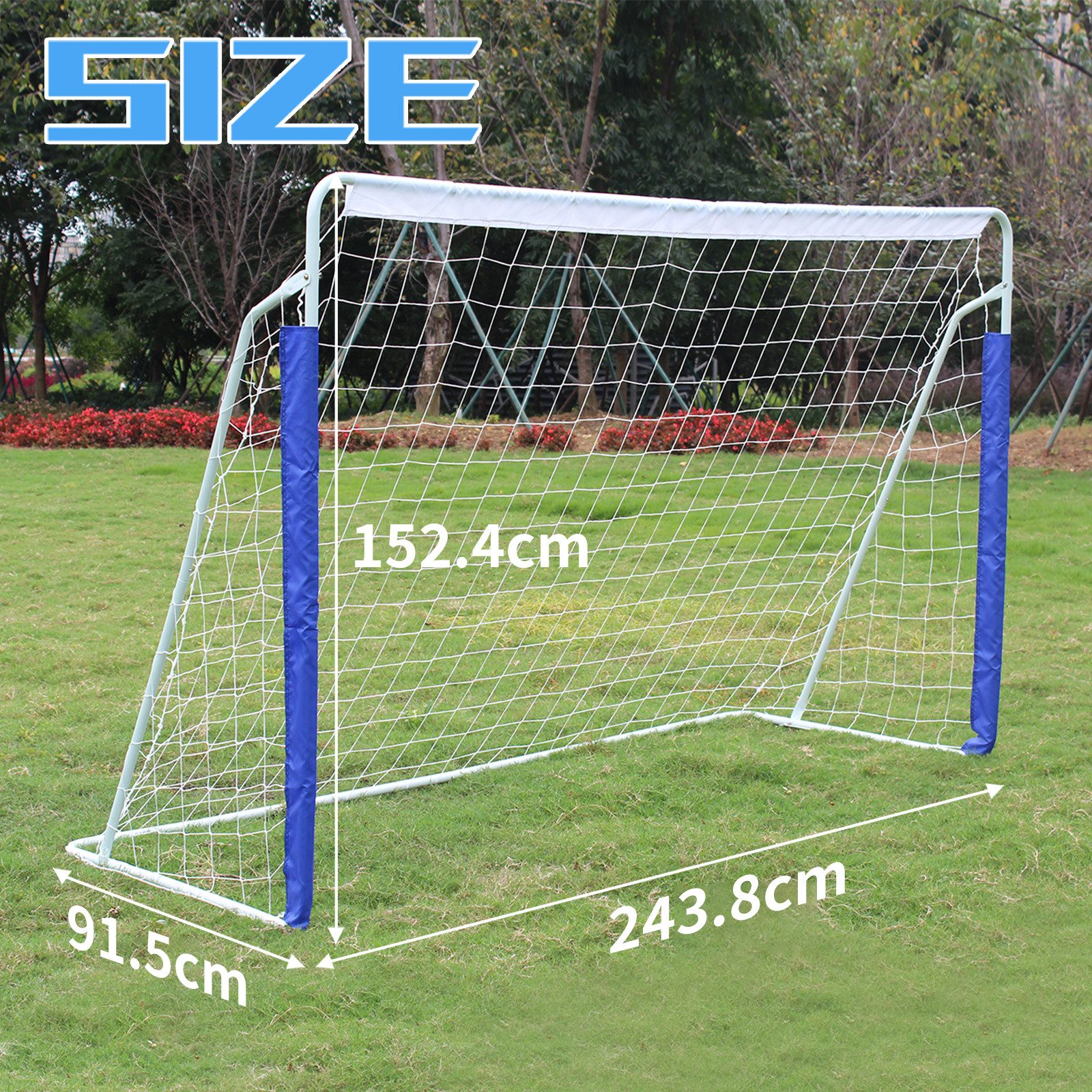 FANNOU Fußballtor mit Tragetasche für den Garten, 43,8 x 152,4 cm, tragbares Netz mit zusammenklappbarem Metallgestell