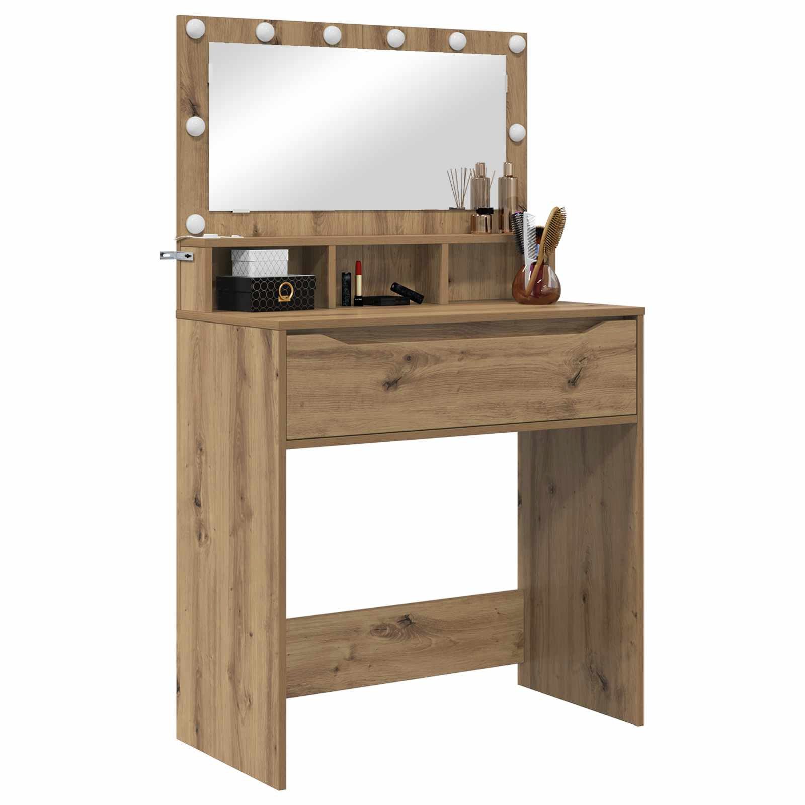vidaXL Schminktisch Schlafzimmer-Frisiertische Artisan-Eiche 80 x 39,6 x 135 cm (1-St)
