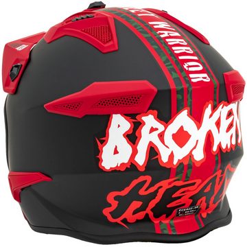 Broken Head Motorradhelm Street Warrior rot Trialhelm, auch als Jethelm funktional