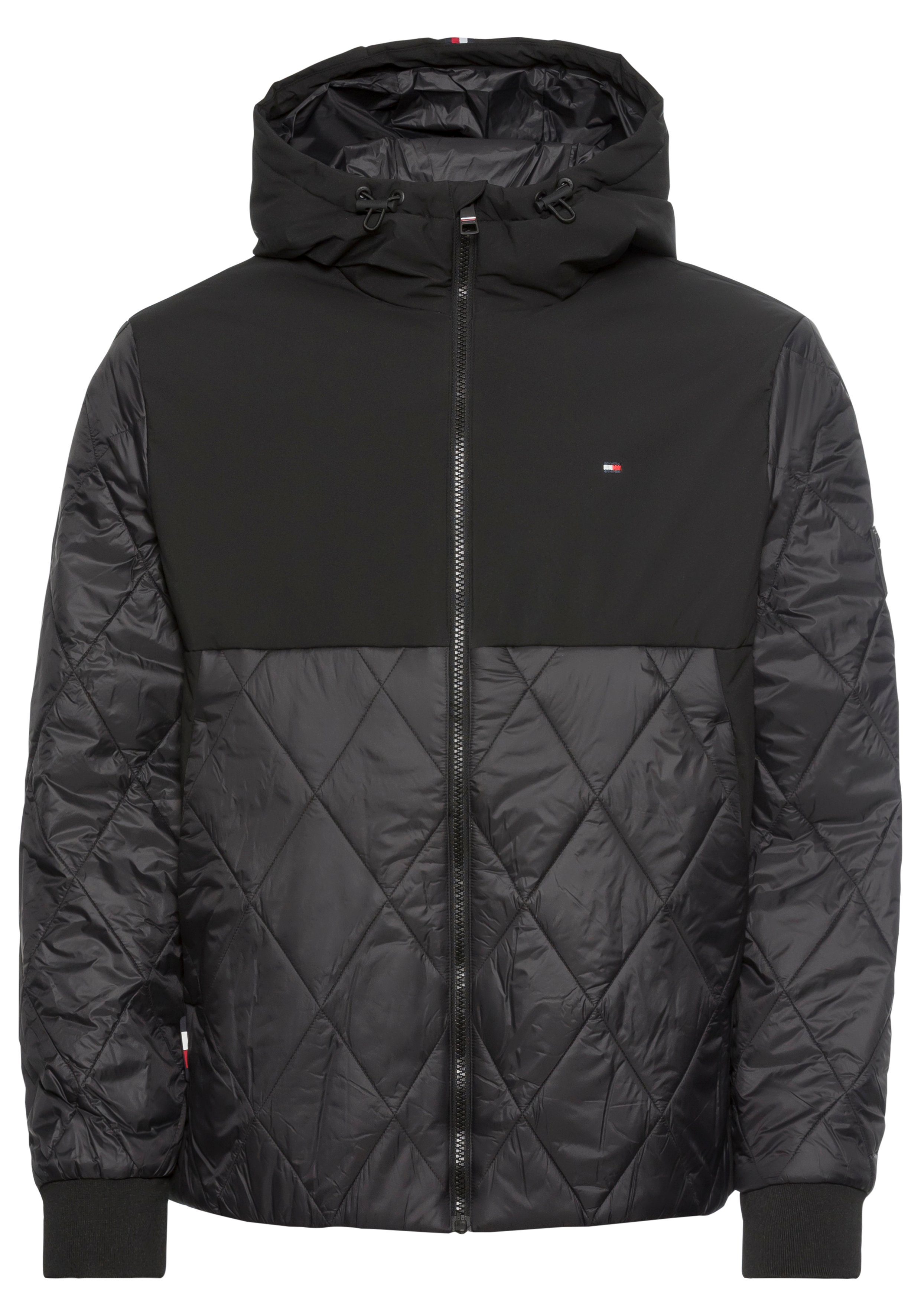 Tommy Hilfiger Steppjacke CL HOODED JACKET MIX Rautenmuster mit