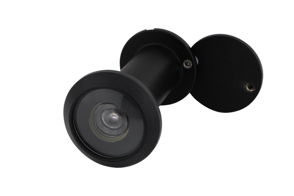 TB24 Türspion mit Sichtschutz, Echtglaslinse, Edelstahloptik, Weitwinkel 200°