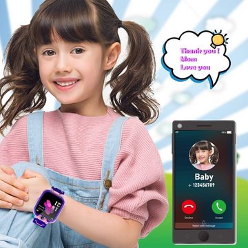 Winnes für Jungen und Mädchen 3-12 Jahre Telefon Smartwatch (1.54 Zoll), mit 2-Wege-Anruf, Musik, 7 Spiele, Kamera, Wecker, für