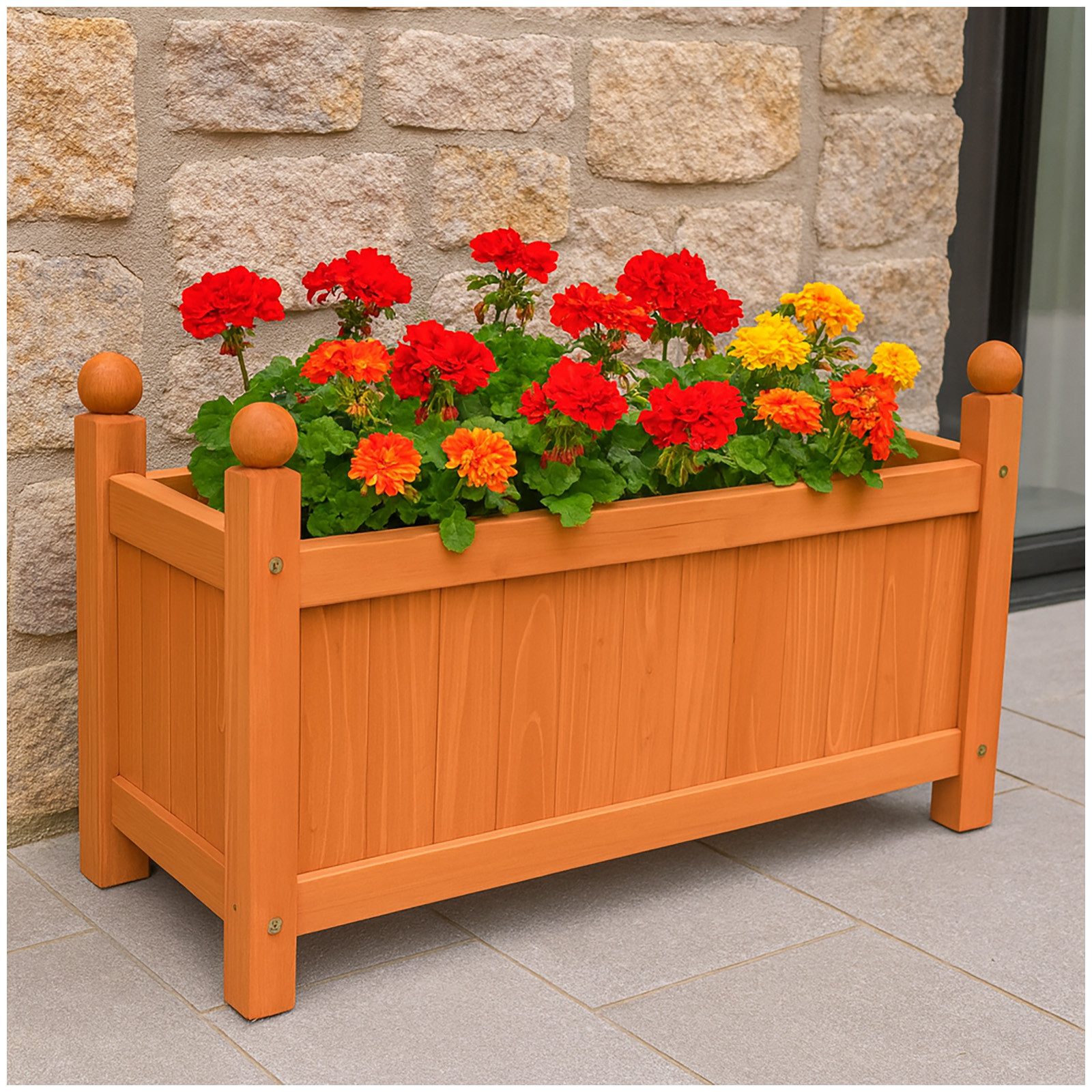 HTI-Living Blumenkasten Holz-Pflanzkasten in Braun (Stück, 1 St., 1 Blumenkasten), Pflanztrog Blumenkübel Pflanzkasten