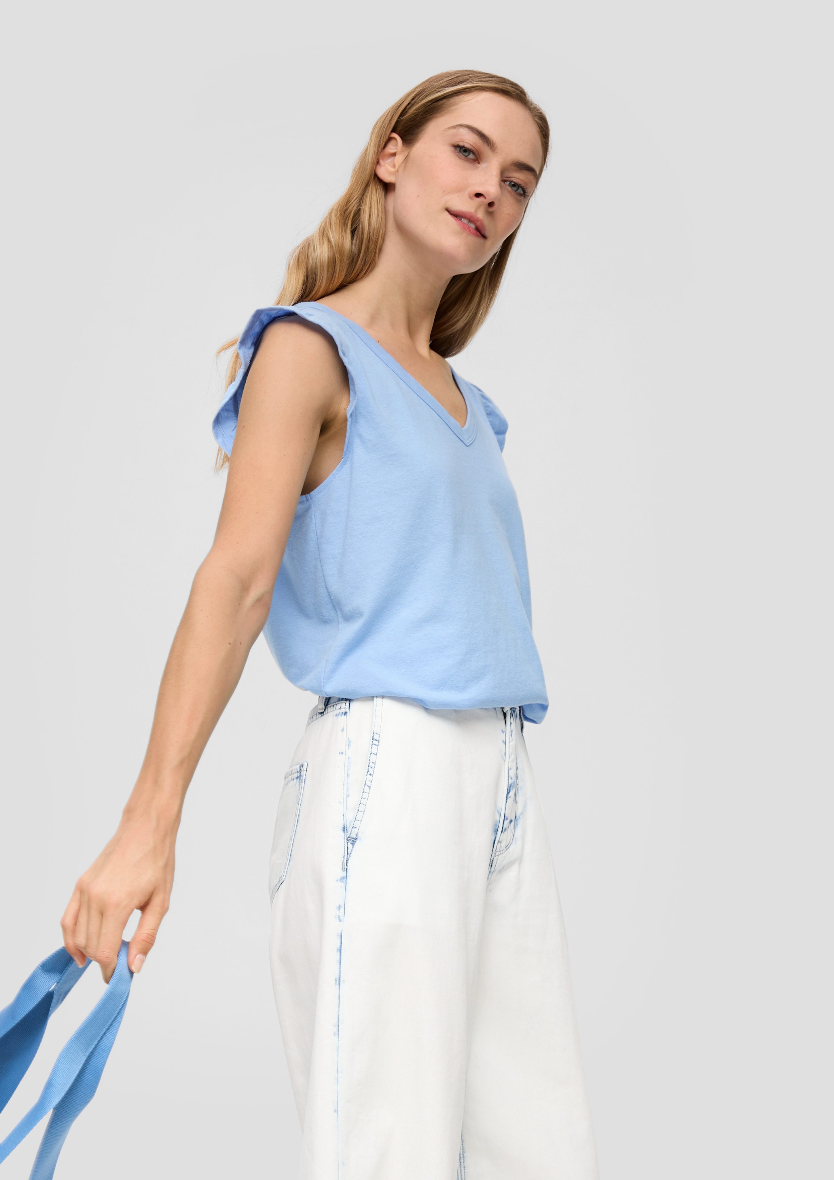 s.Oliver T-Shirt Ärmelloses Shirt aus Baumwollmix günstig online kaufen