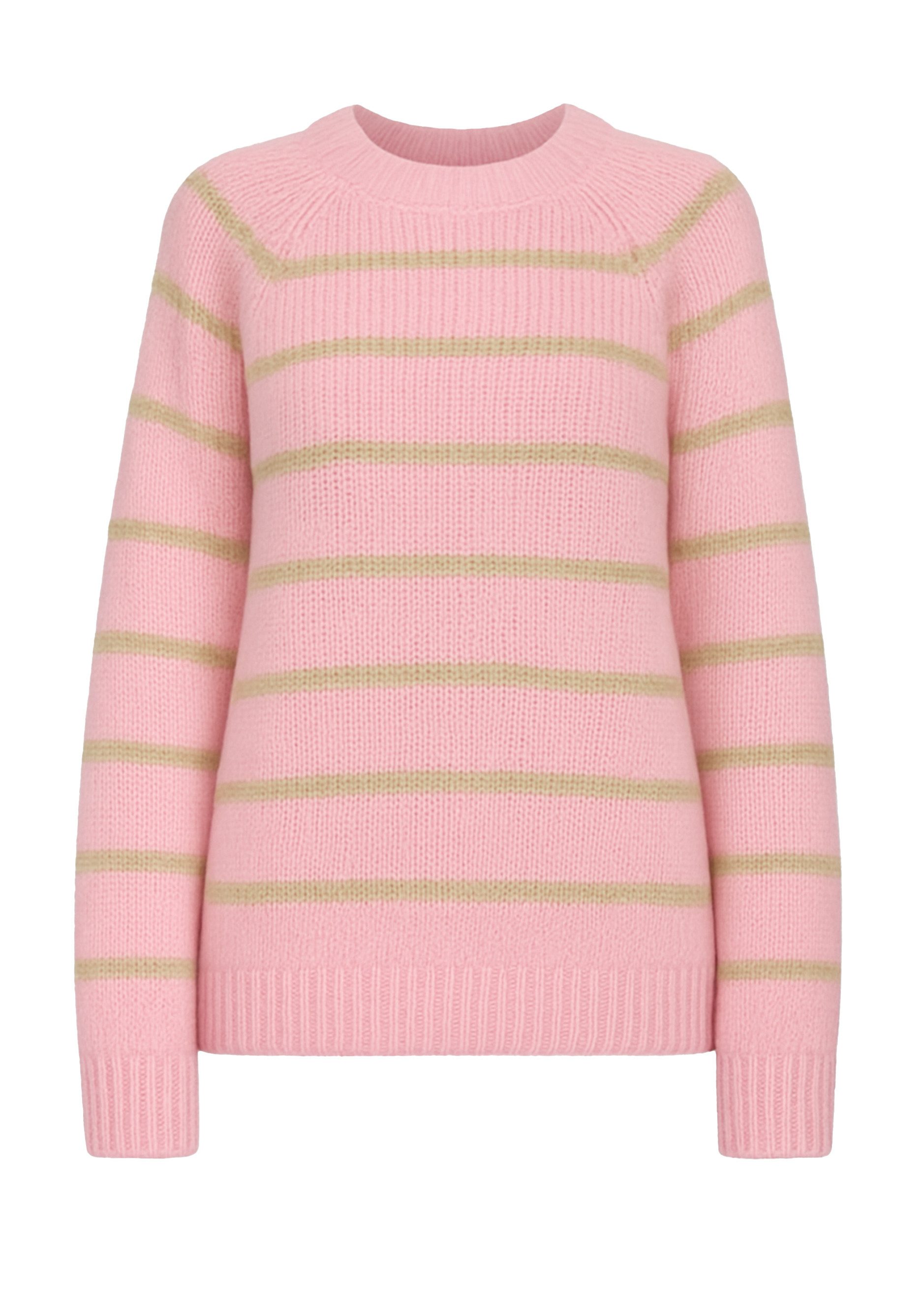 SASSYCLASSY Strickpullover Gestreifter Pullover mit Rundhalsausschnitt günstig online kaufen