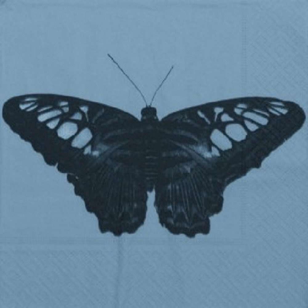 Paper+Design Papierserviette 20 LUNCH SERVIETTEN 33x33cm. SCHMETTERLING blau