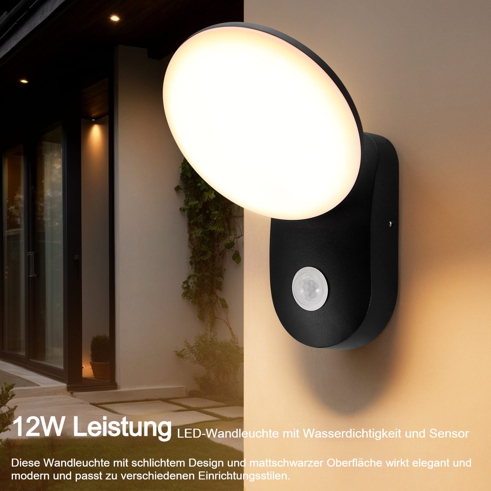 BlingBin LED Außen-Wandleuchte LED Aussenlampe mit Bewegungsmelder, Wandlam günstig online kaufen