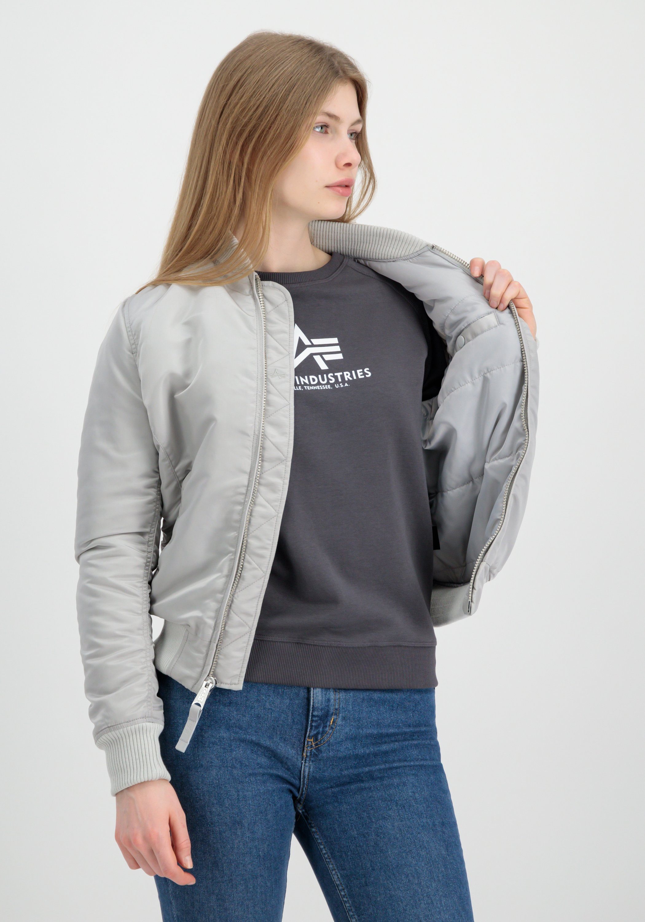 Jackets VF Women 59 Bomberjacke Alpha & Wmn MA-1 Industries grey - Industries Alpha Flight Bomber