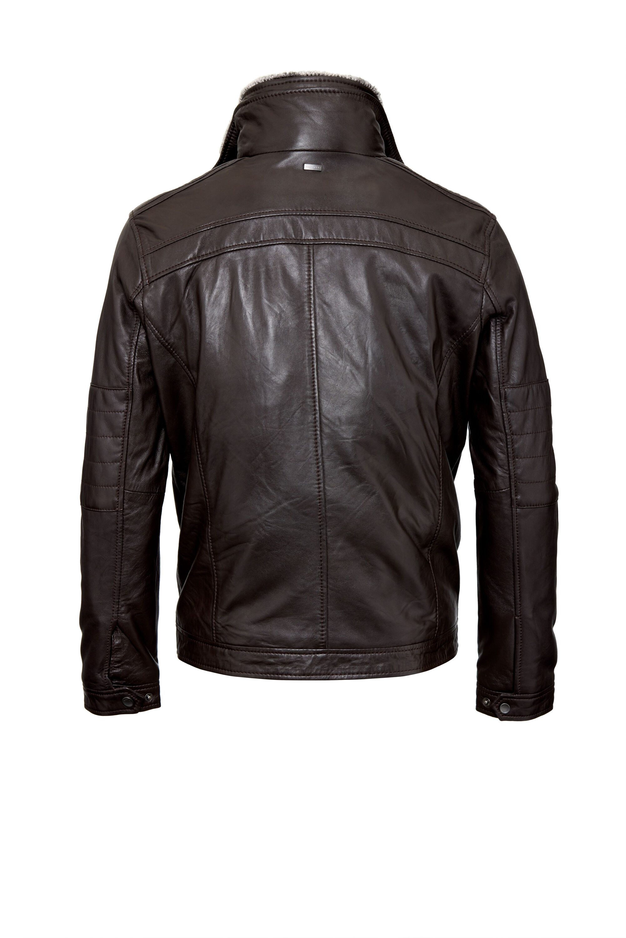 bugatti Lederjacke BUHEAVEN (1-St) mit Reißverschlusstaschen