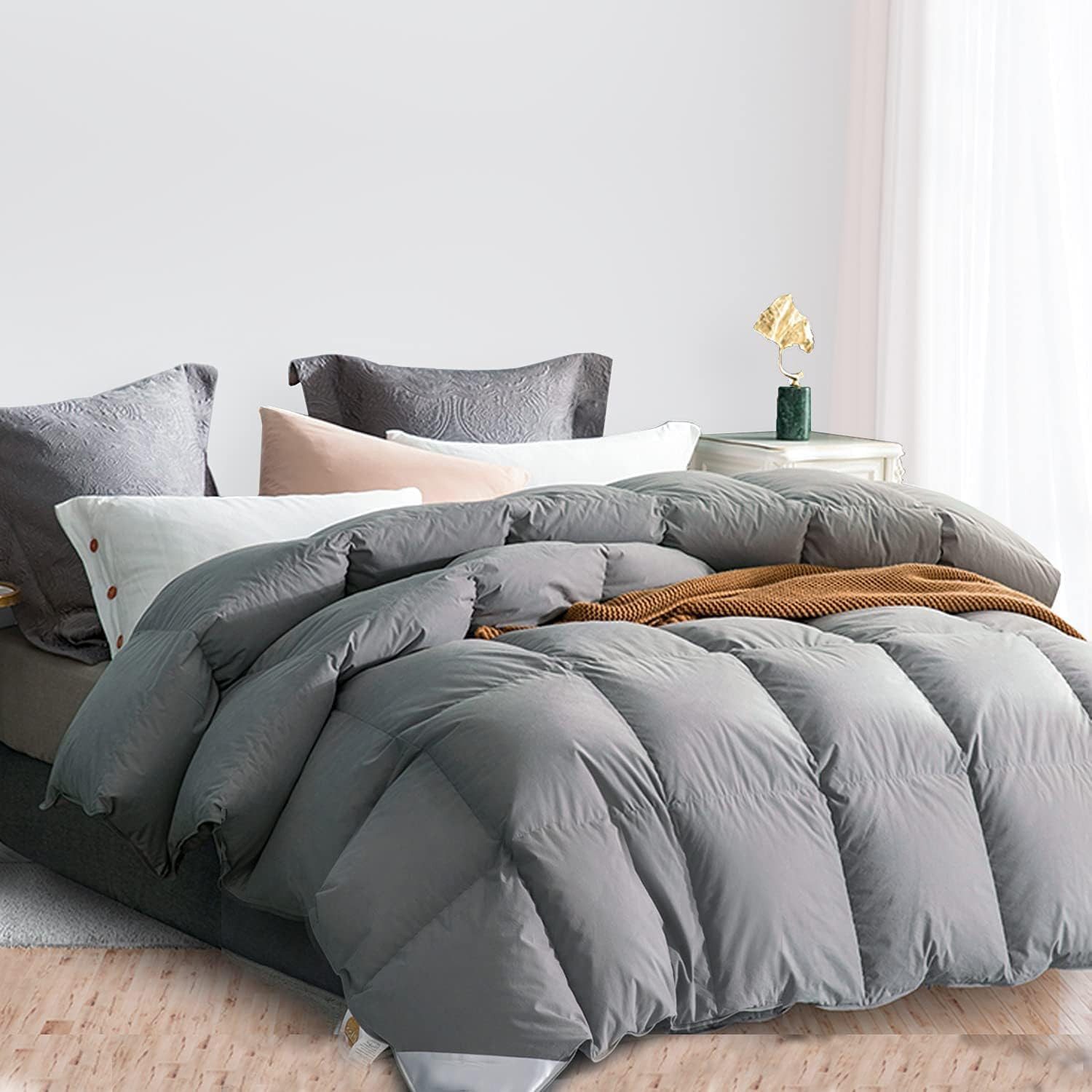 Elemuse Federbettdecke Ganzjahre Ковдри 135x200cm, 155x220cm, 200x200cm, Füllung: 15% Daunen und 85% Federn, Bezug: 100% Baumwolle, Bettdecke für Sommer und Winter