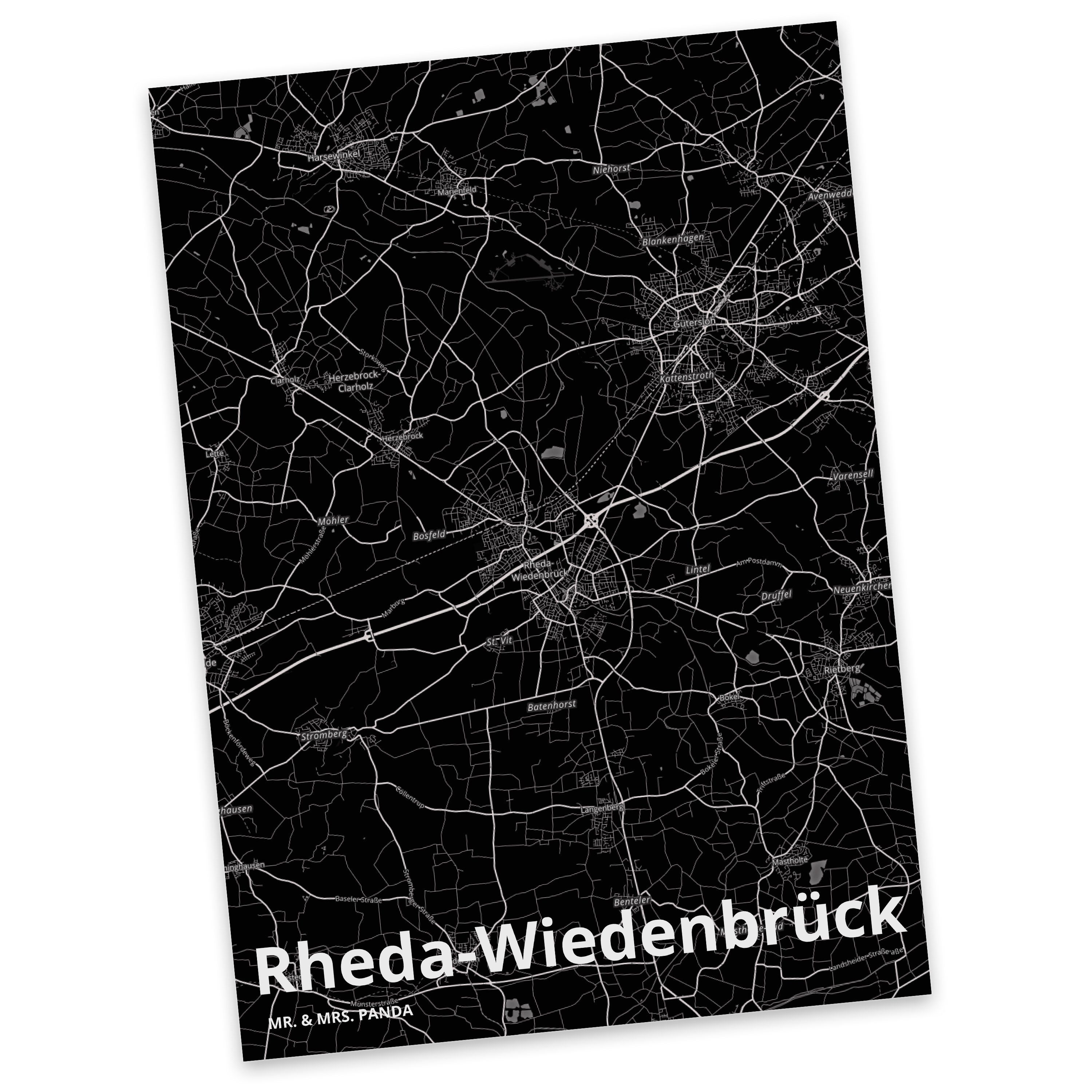 Mr. & Mrs. Panda Postkarte Rheda-Wiedenbrück - Geschenk, Geschenkkarte, Dorf, Einladung, Dankesk