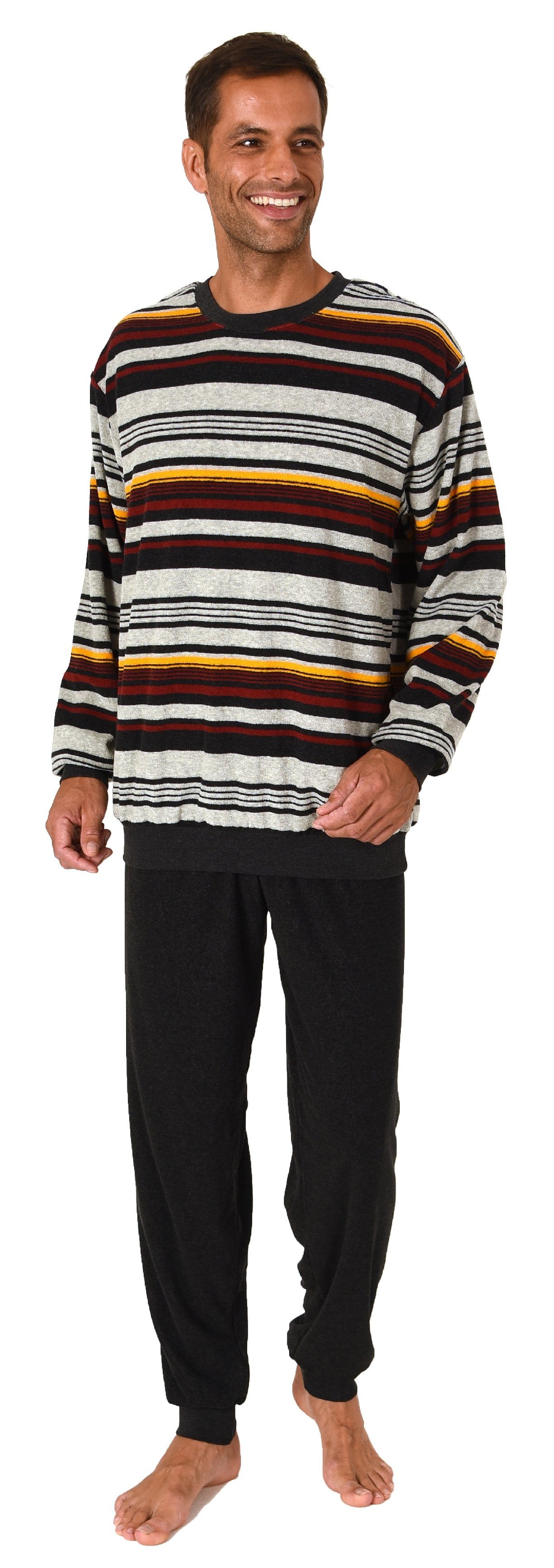 Normann Pyjama Herren Frottee Schlafanzug langarm günstig online kaufen