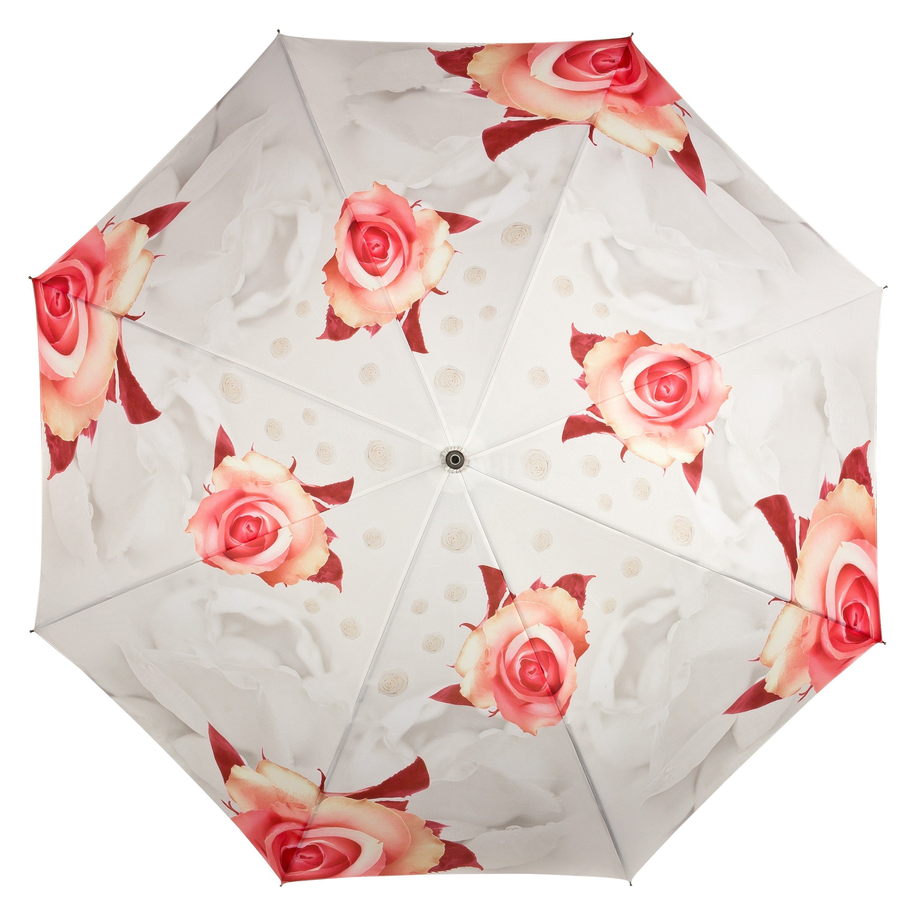 Regenschirm Stockschirm  Automatik Blumen Braut Hochzeit  Rosen creme 