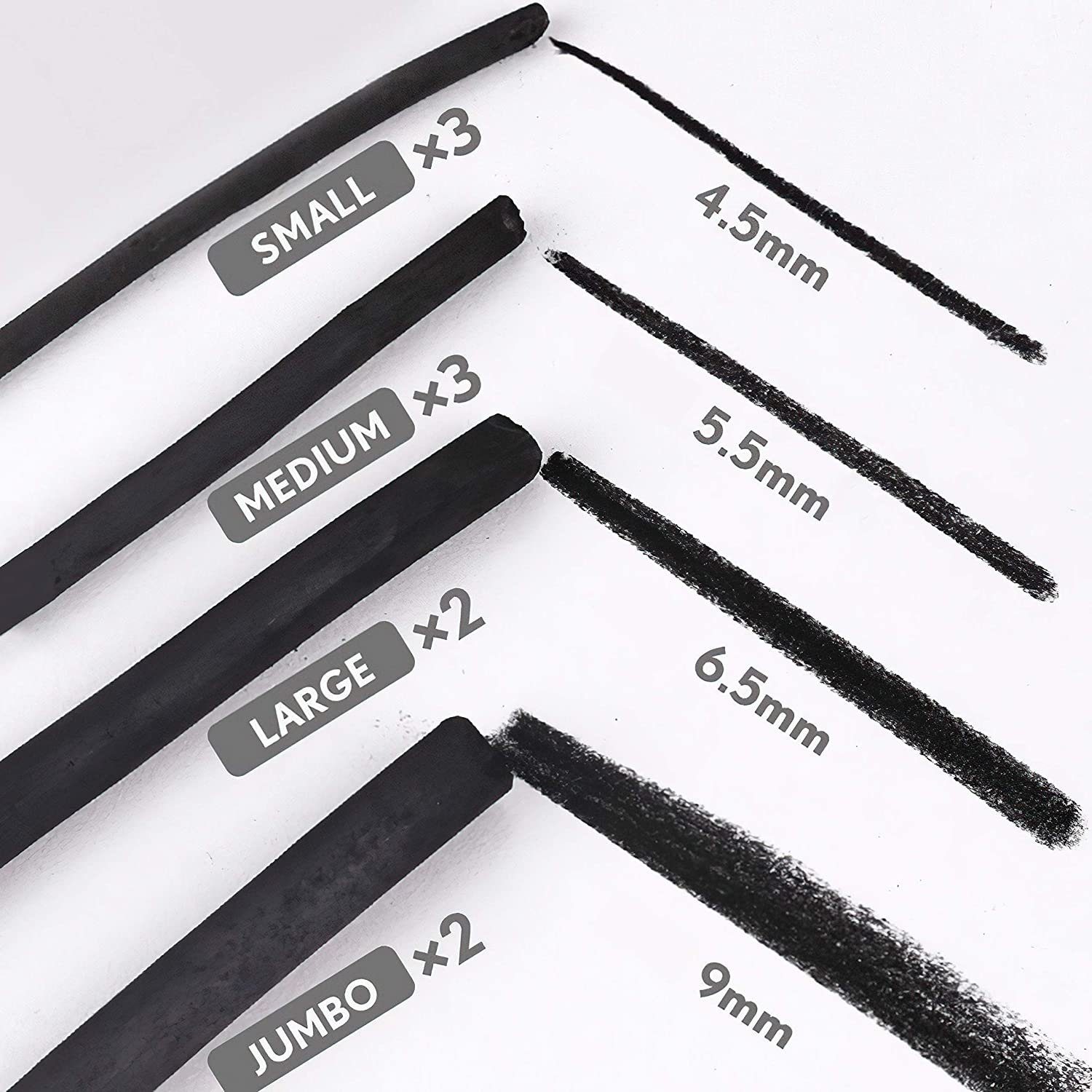 Mont Marte Kohlestift Künstler-Set mit 10 x Zeichenkohle in Folie & praktische Aluminiumcase, (Set, 10-tlg., MONT MARTE "SIGNATURE" - Kohlestifte), Mit Aluminiumcase