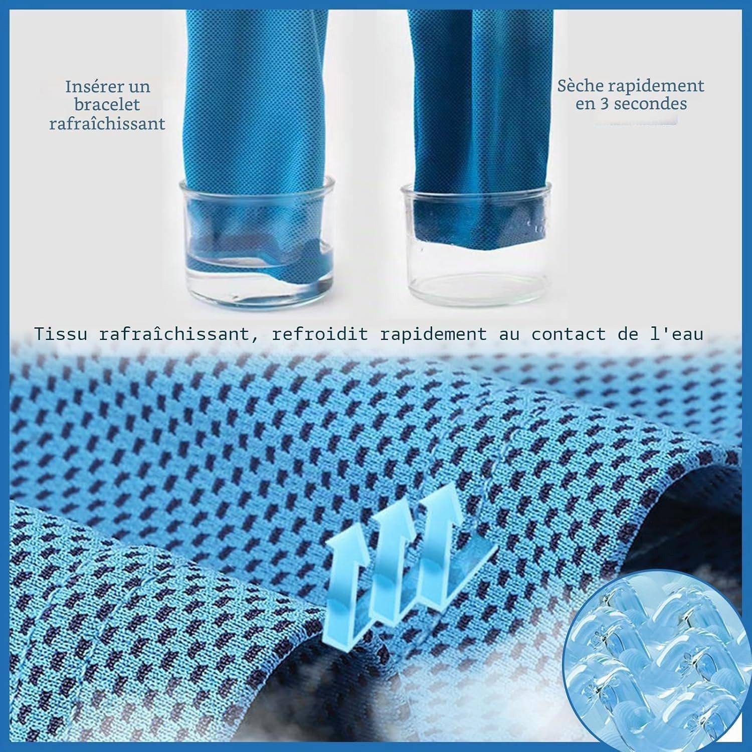 nsihing Sporthandtuch Kühlende Handtücher Mikrofaser Cooling Towel Fitness Strand – Bild 3 von 5