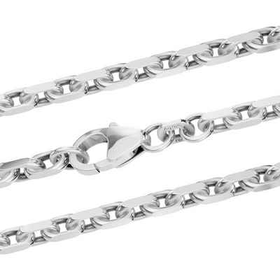 HOPLO Silberkette Ankerkette diamantiert Länge 45cm - Breite 3,1mm - 925 Silber, Made in Germany