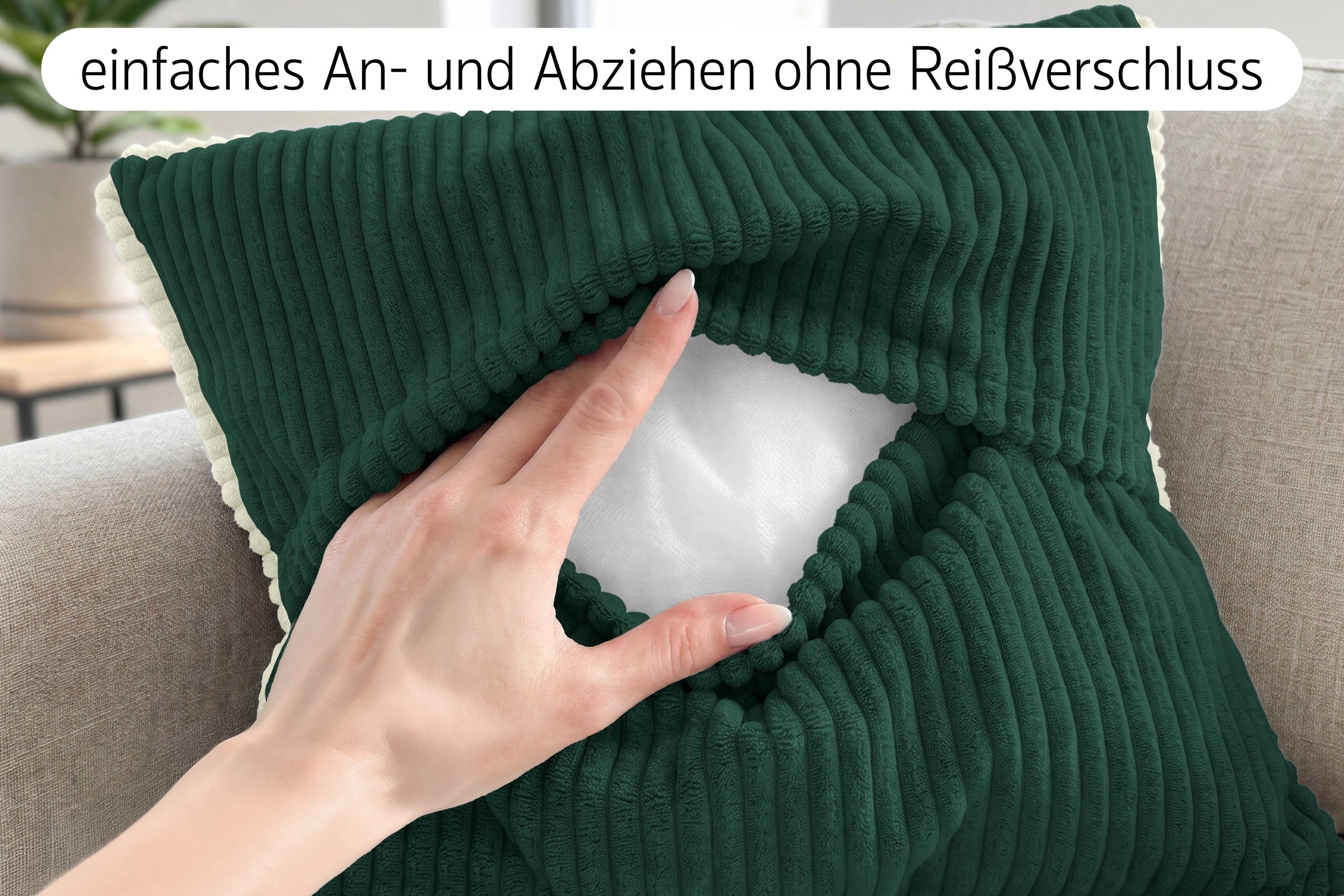 Amilian Dekokissen Zierkissen Sofakissen Couchkissen, mit Füllung weich formstabil