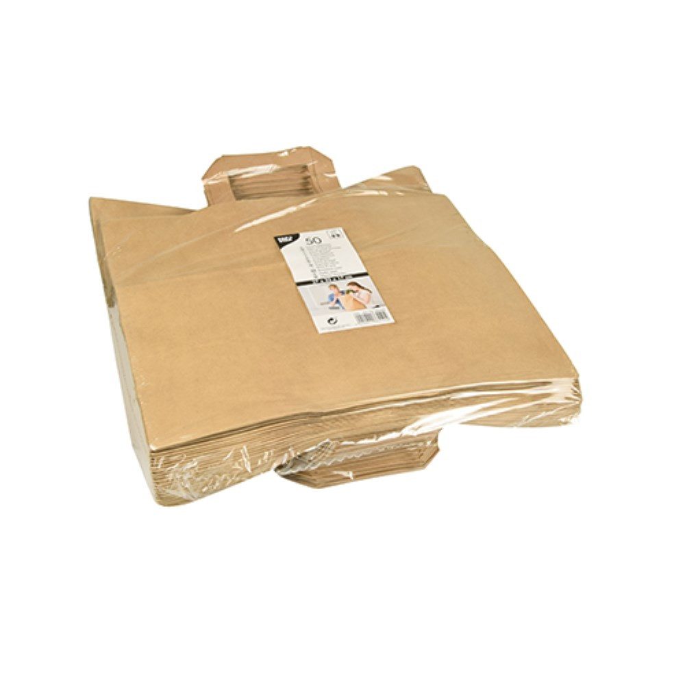 PAPSTAR Tragetasche 50 Tragetaschen, Papier 27 cm x 32 cm x 17 cm braun mit günstig online kaufen