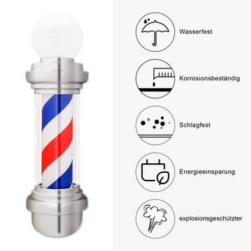 Barberpub Außen-Stehlampe Barberpub Barber-Pole Barbierstab L018B, mit LED-Kugelleuchte Saloneinrichtung