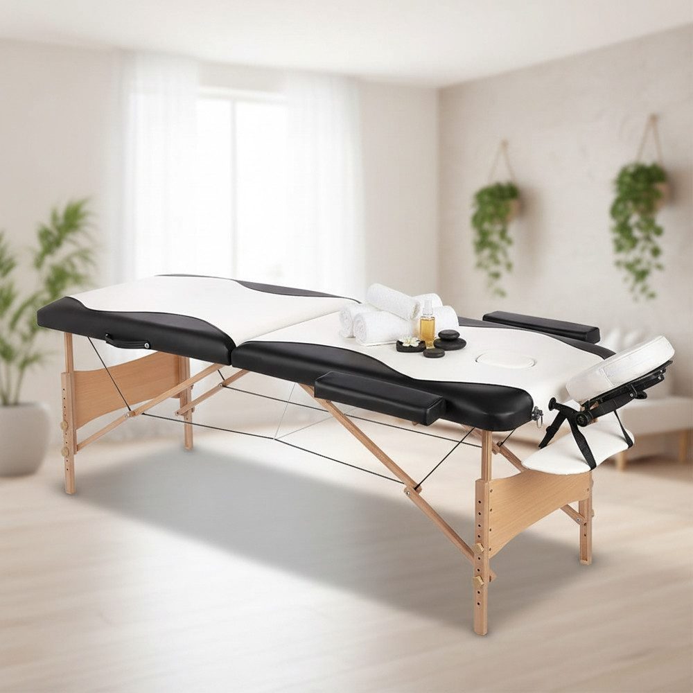 Melko Massageliege Massageliege Massagebank Mobil 2 Zonen Ergonomisch inkl. Tasche (Stück, 1-St., Liege), flexibel Einstellbar