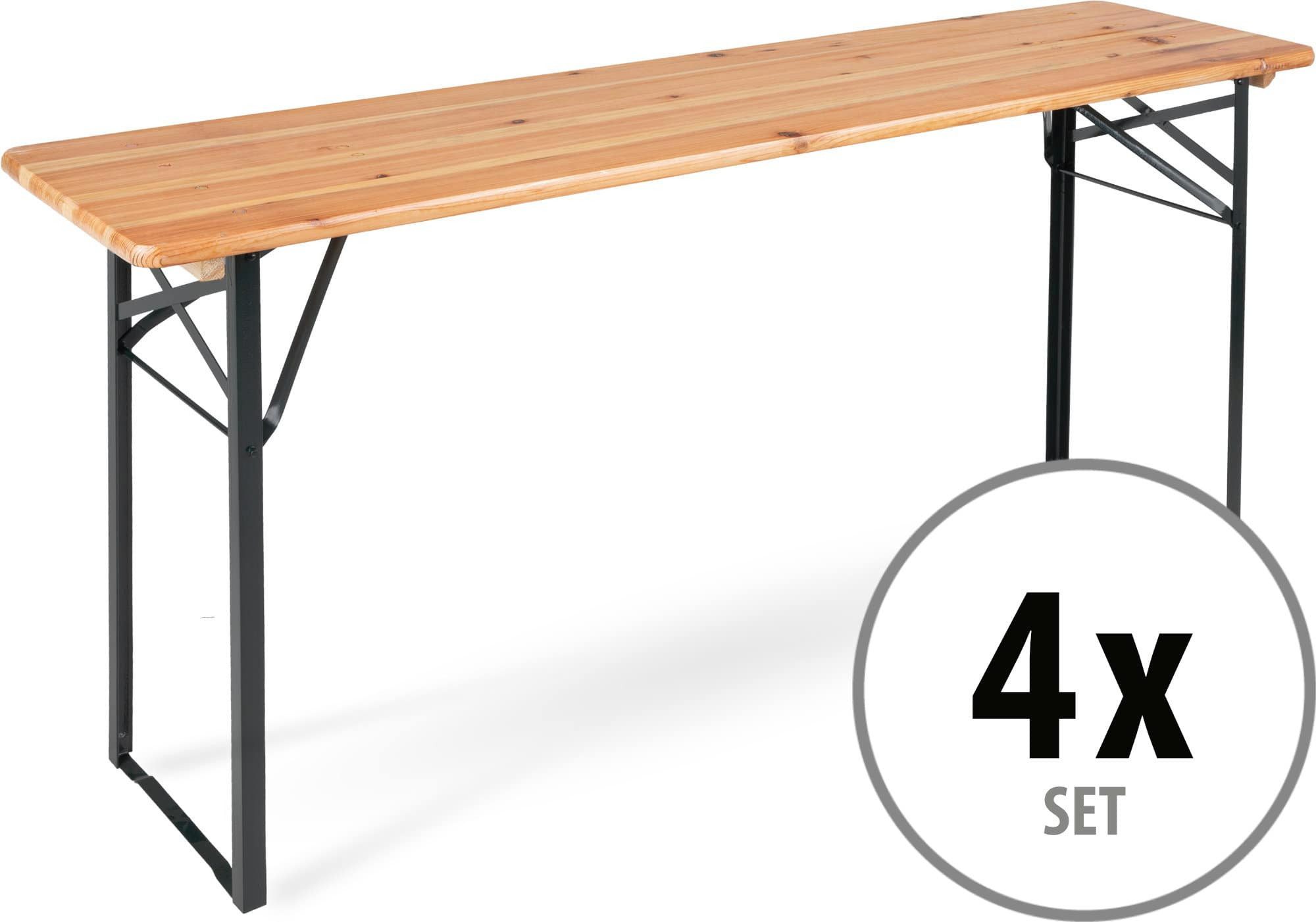 Stagecaptain Bierzeltgarnitur BBT-170 Hirschgarten Bierzelttisch 170 cm Natur 4x Set, (4-tlg), Bayerisches Flair zum Spartarif!