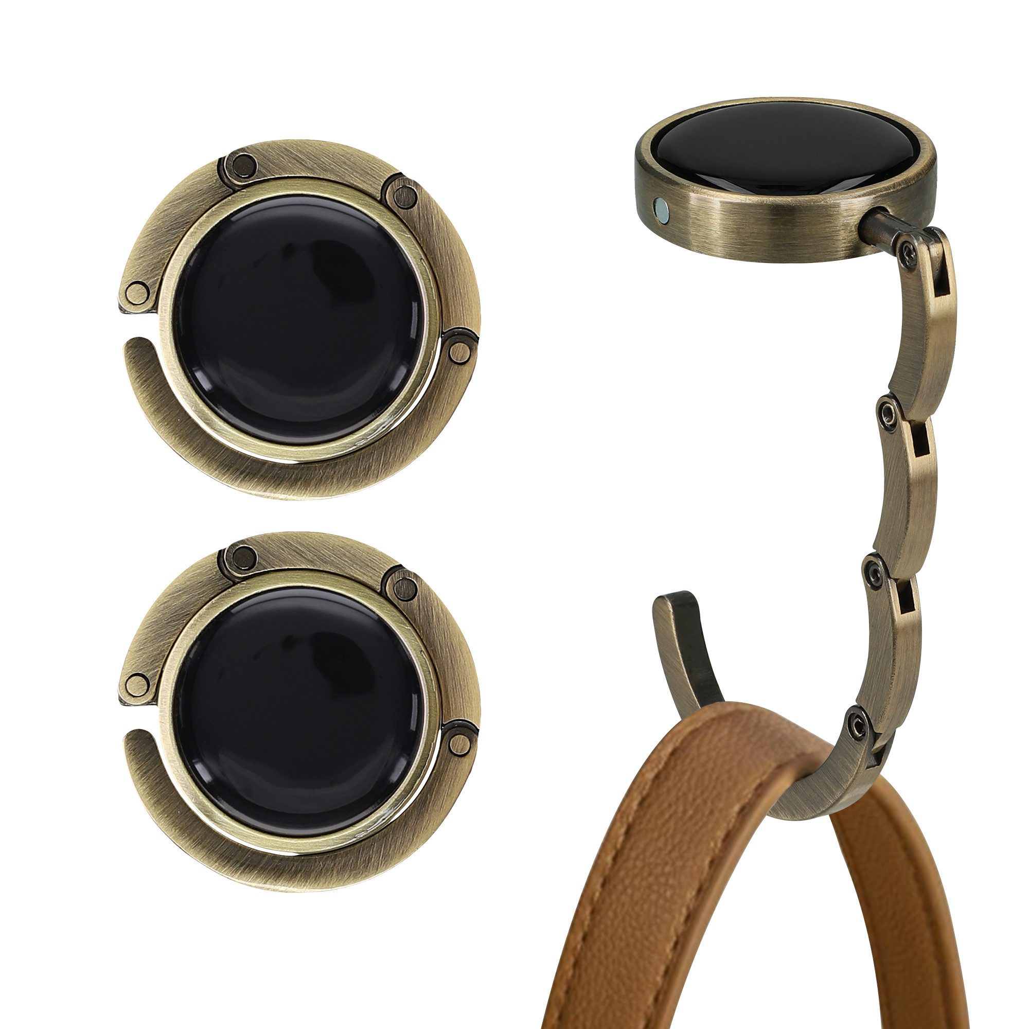 kwmobile Taschen-Halterung kwmobile Tisch Handtaschenhalter Haken, (2-tlg., 2x Faltbare Antirutsch Taschenhaken Halterung für Handtaschen)
