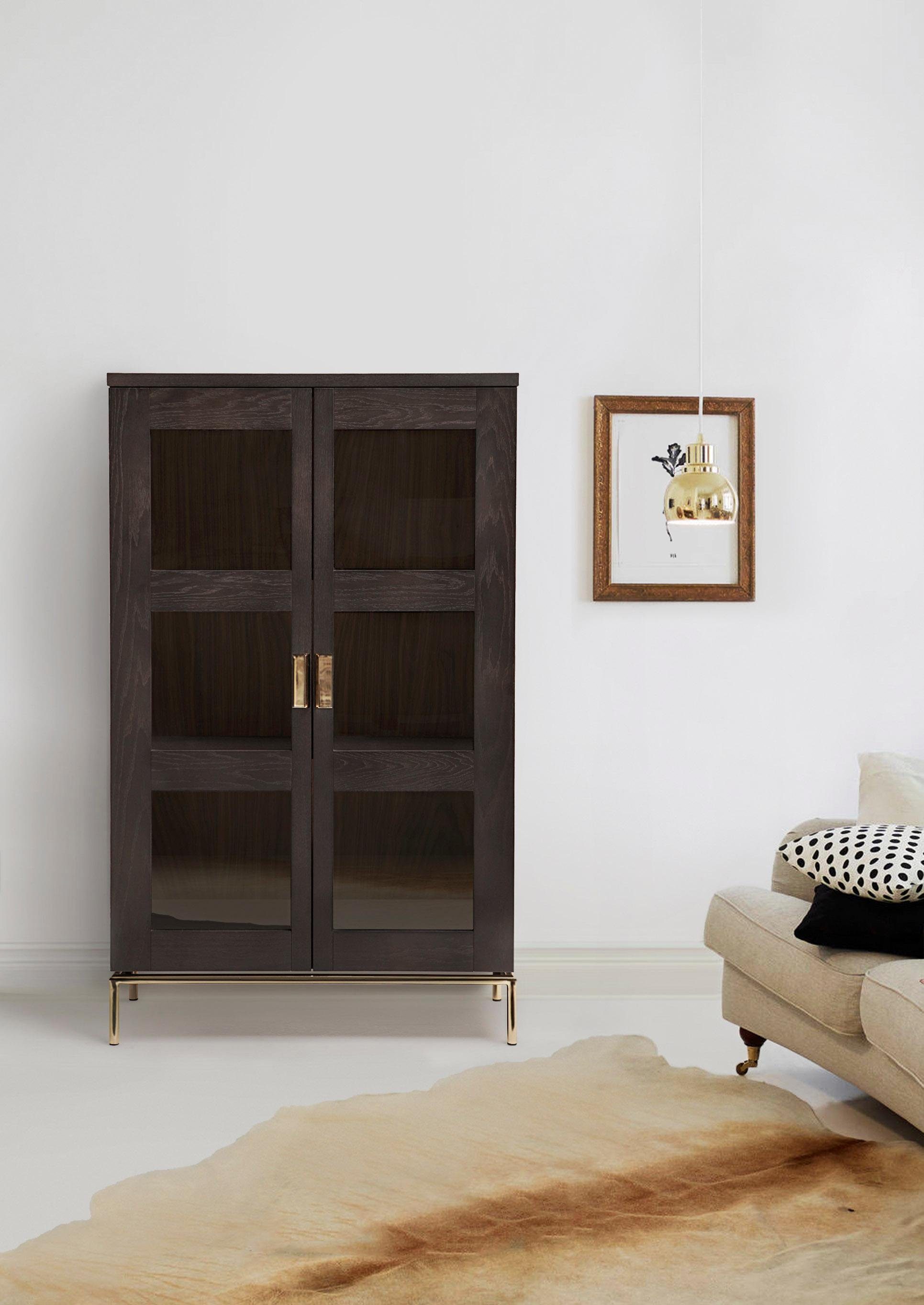 Woodman Vitrine Parlan mit zwei Glastüren und Soft-Close-Funktion, Breite 148 cm, FSC®