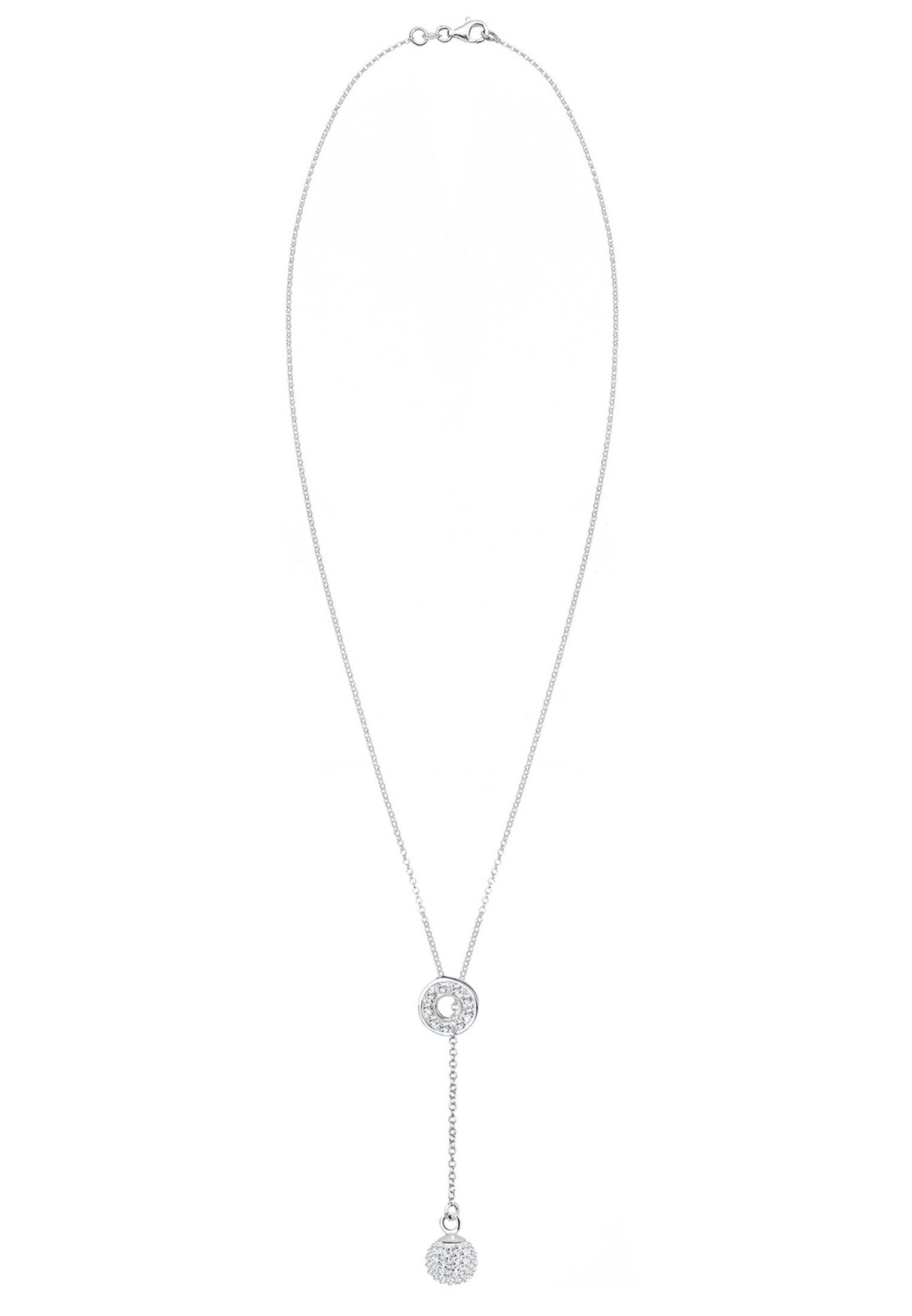 Elli Collierkettchen Y-Kette Weiß 925 Sterling Silber, mit Kristallen von S günstig online kaufen