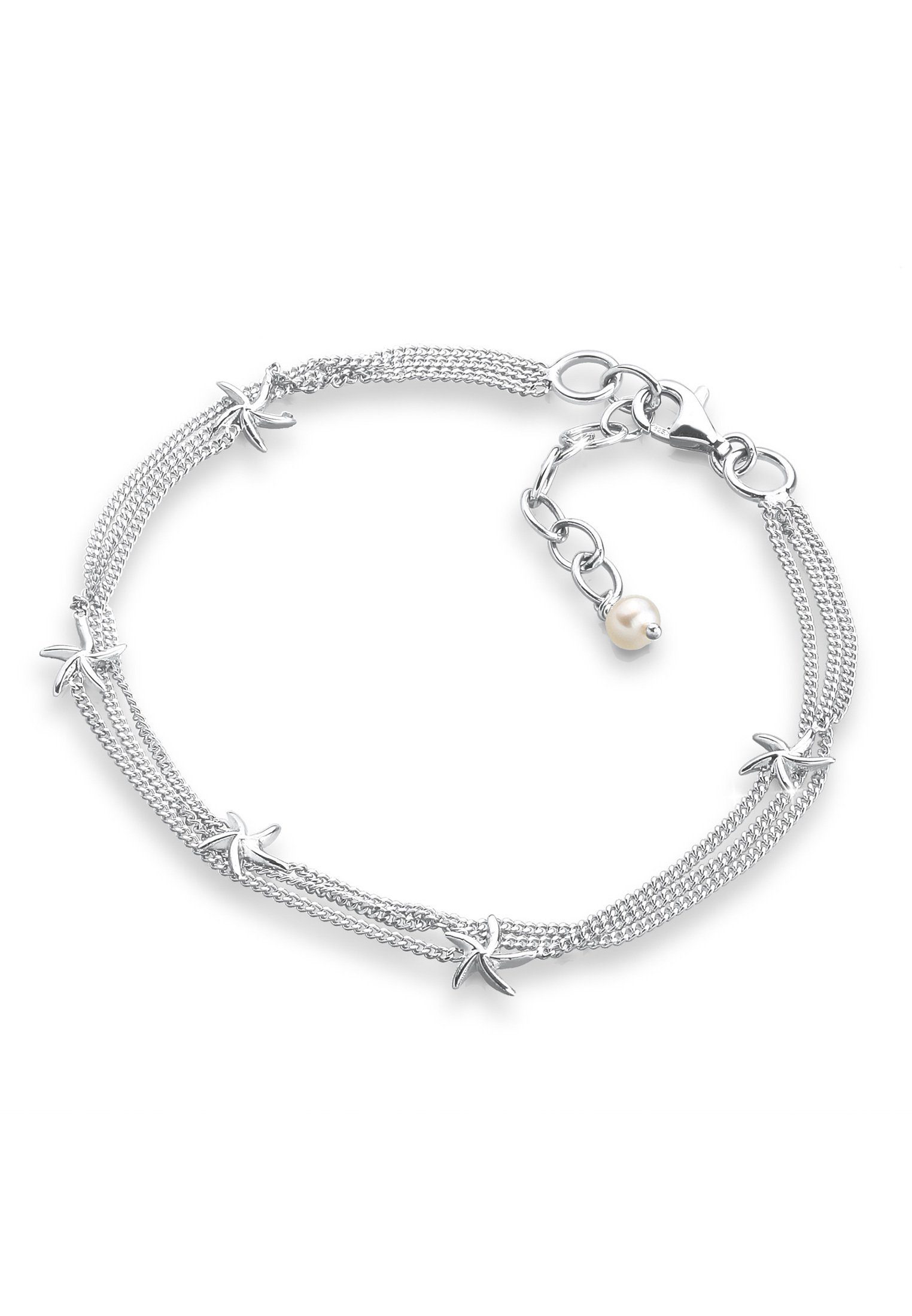 Elli Perlenarmband Seestern Süßwasserperlen Weiß 925 Sterling Silber, Seestern